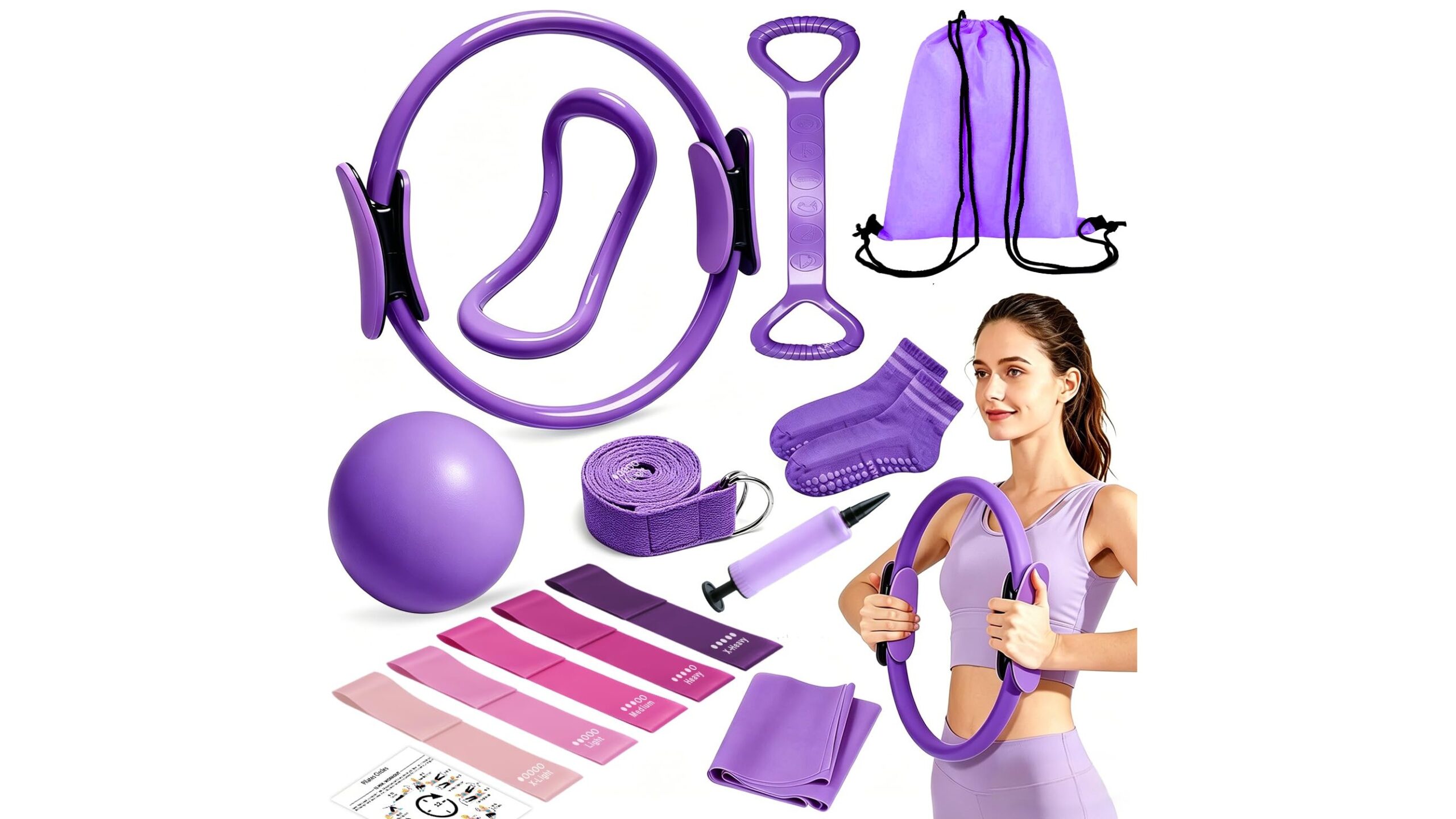 LEDSUUEI pilates kit for women, il set completo per allenarti a casa in offerta su Amazon