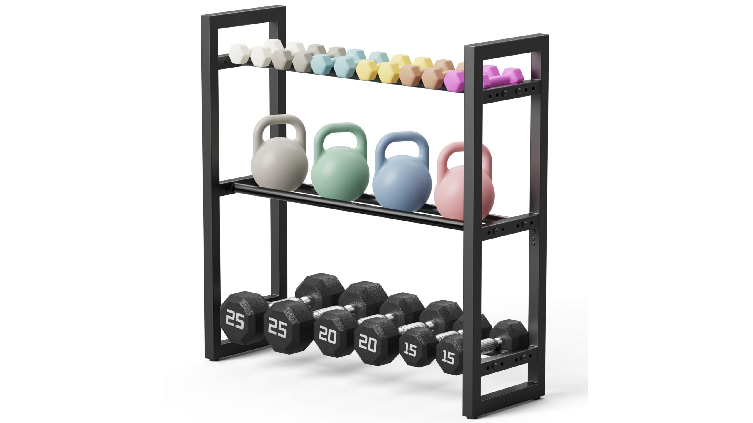 Dumbbell rack compatto per home gym, occasione Amazon per tenere i pesi in ordine