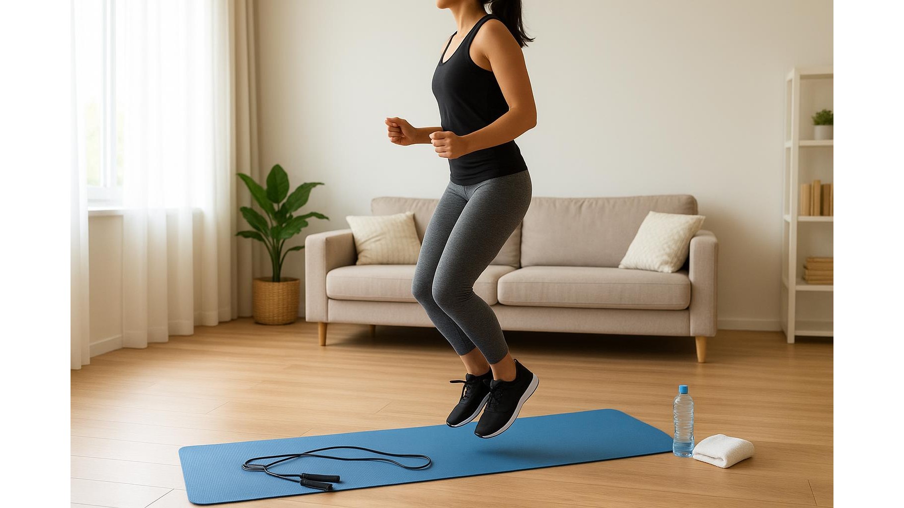 Home workout skill ladder: 30-minute jump-rope and bodyweight progression for beginners