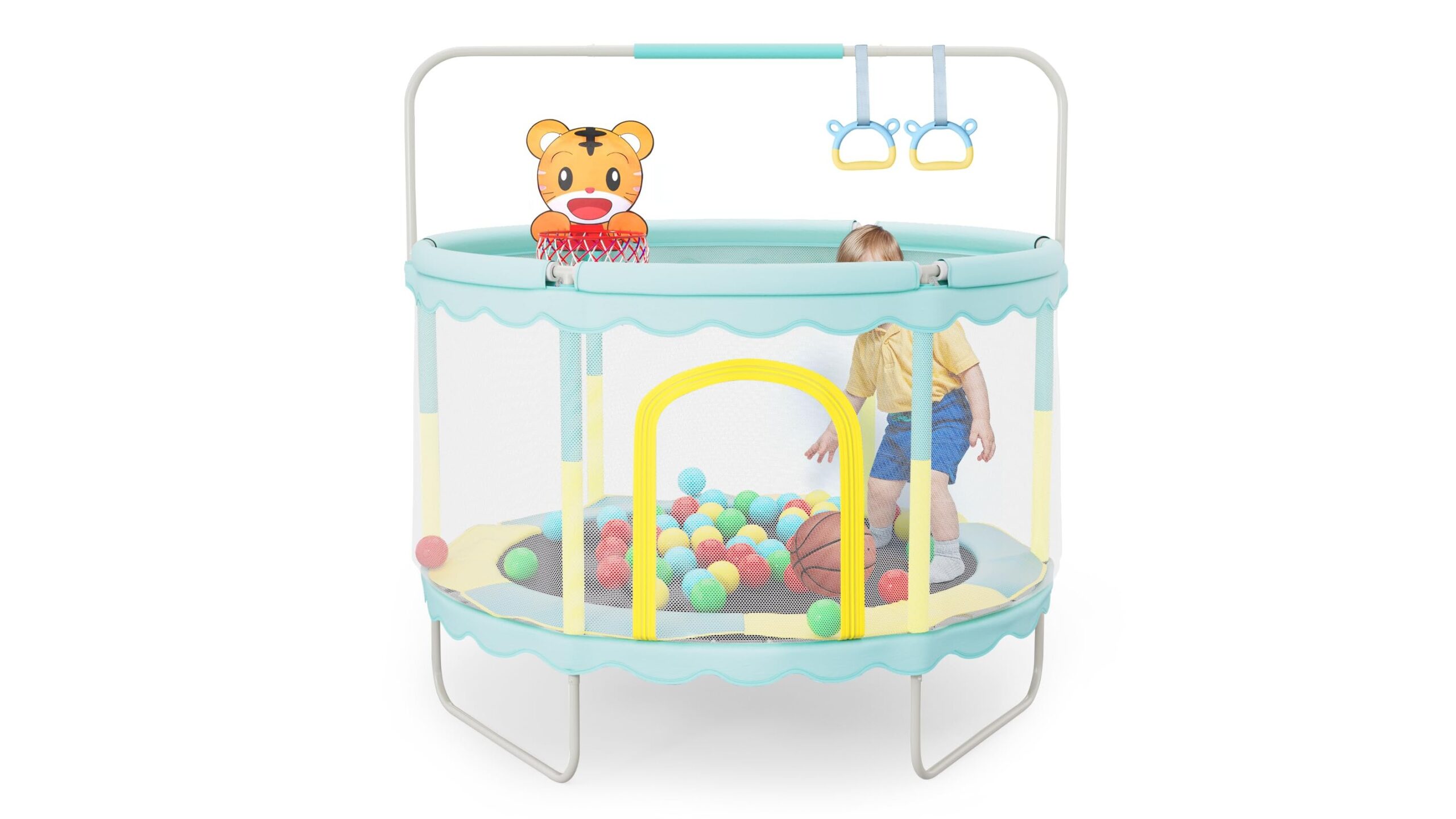 Warmiehomy toddler trampoline, the mini trampoline with net that gets kids moving at home