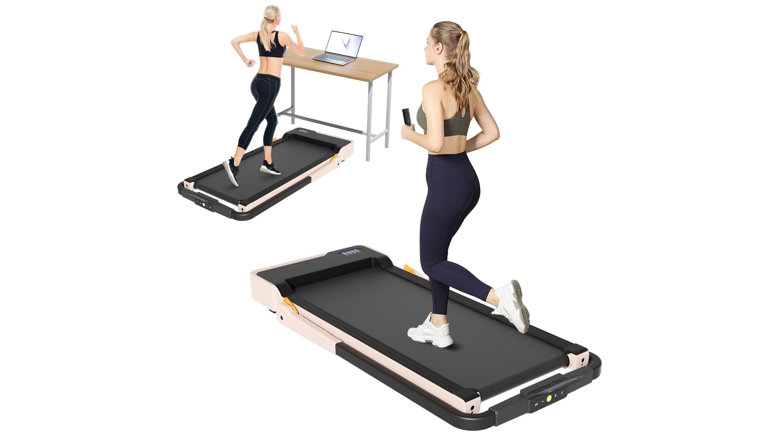 CEIEVER under desk treadmill walking pad with handle bar, the compact walking solution for your home office