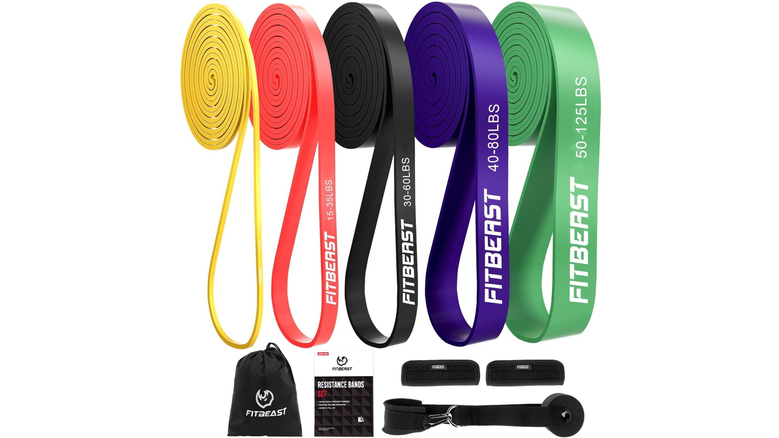FitBeast pull up resistance bands set, scalable strength training for any home gym