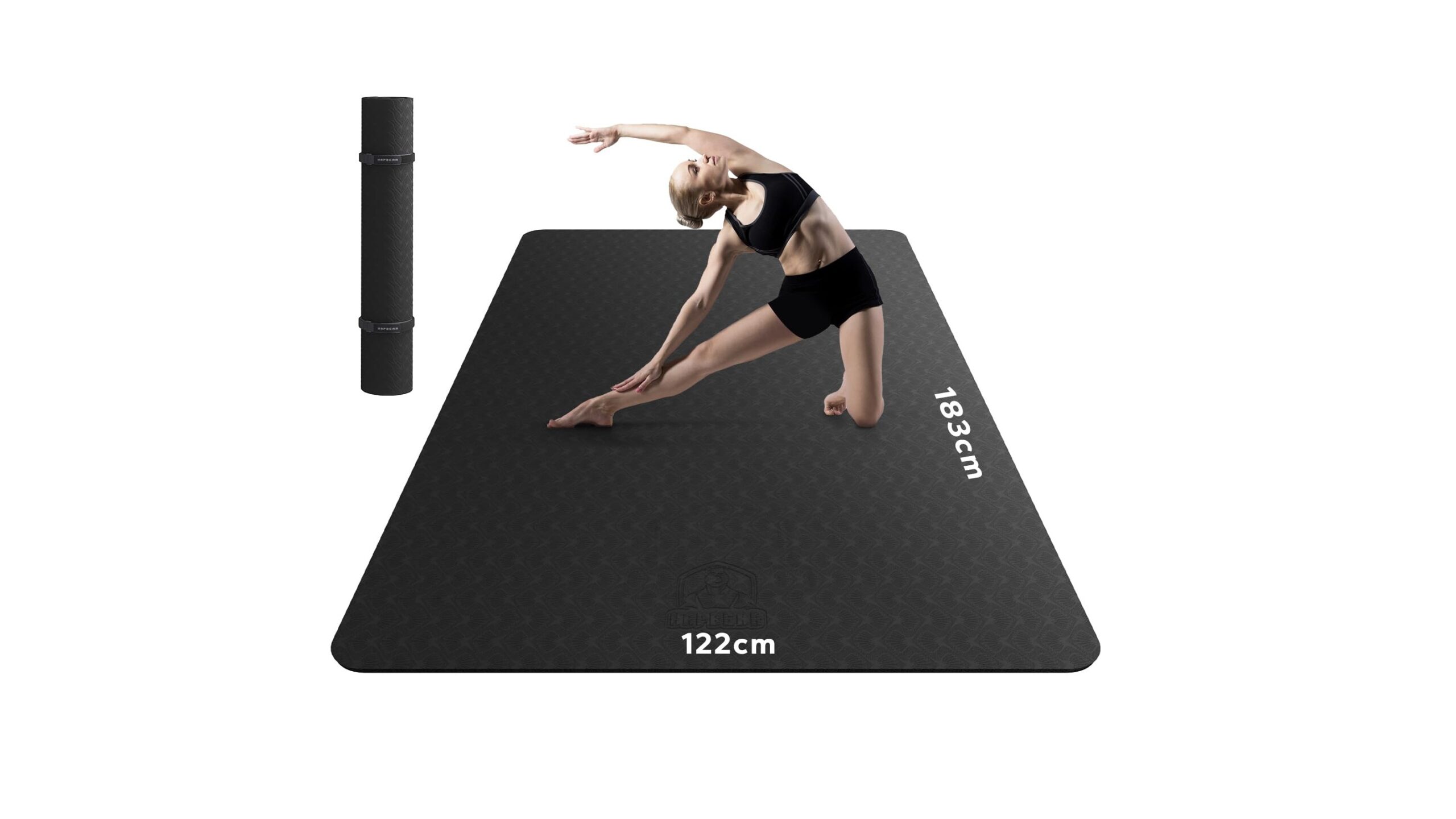 HAPBEAR extra large yoga mat, tappetone oversize per allenarsi comodamente in casa