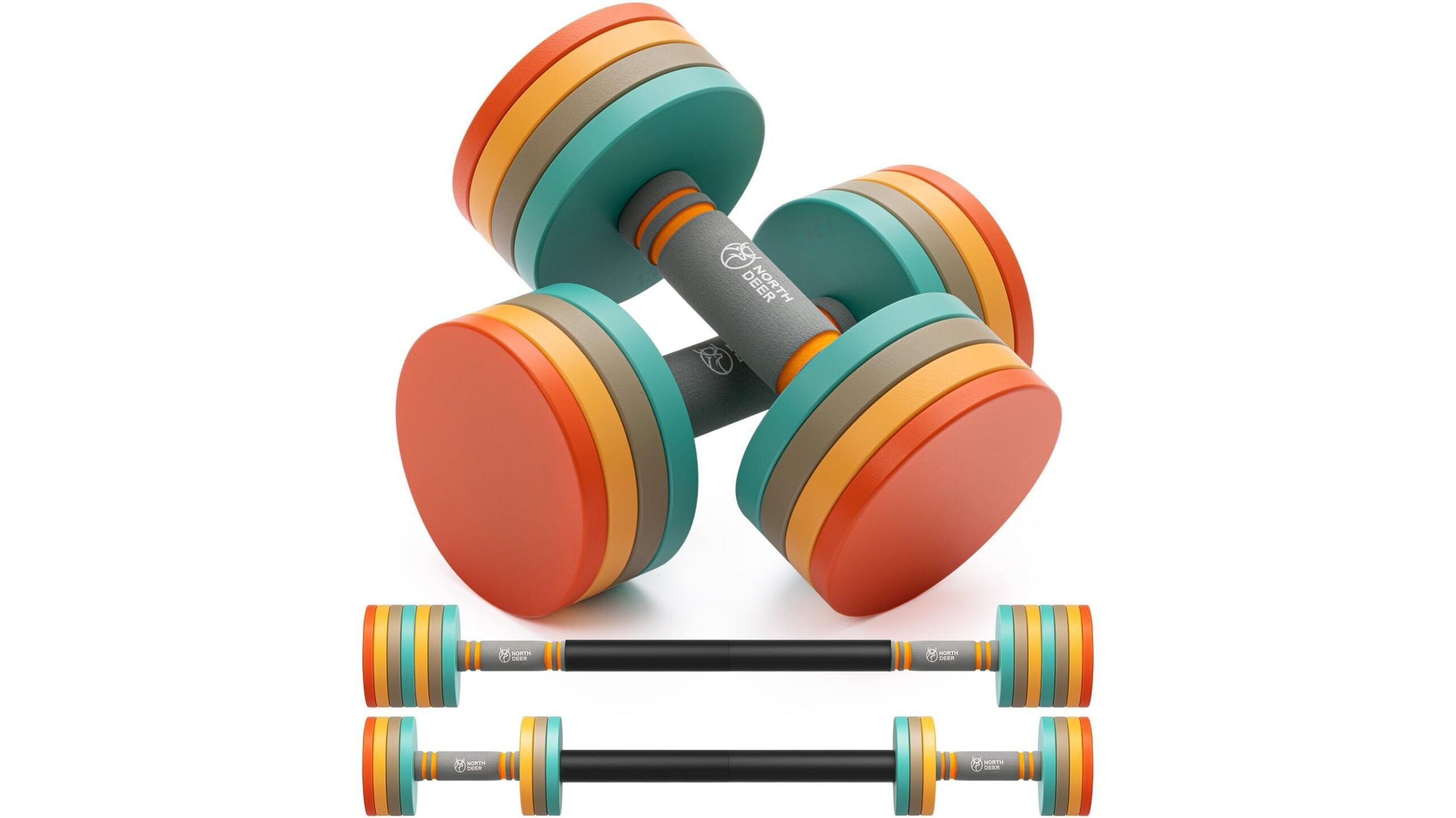 Northdeer dumbbell barbell set 10 kg, space-saving strength kit for home gyms in promo on Amazon