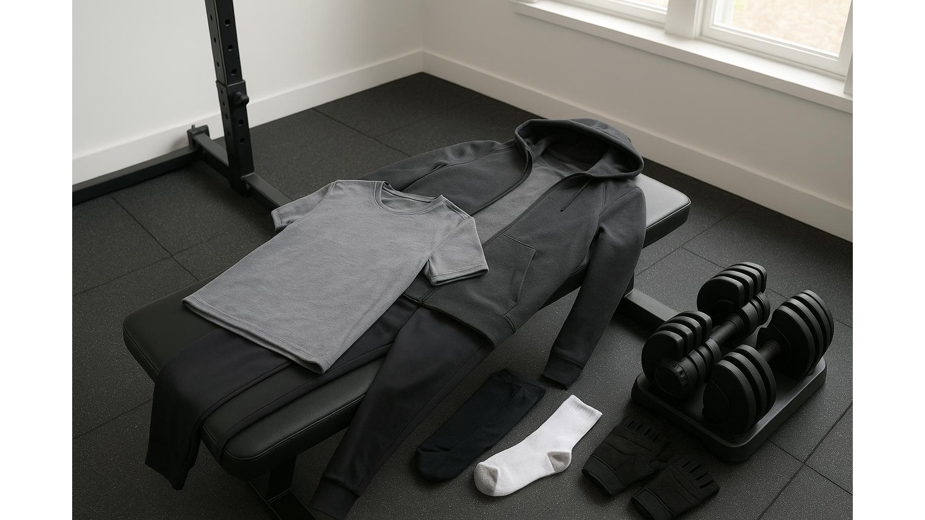 Home gym layering for in-between seasons: outfits for not-too-hot, not-too-cold rooms