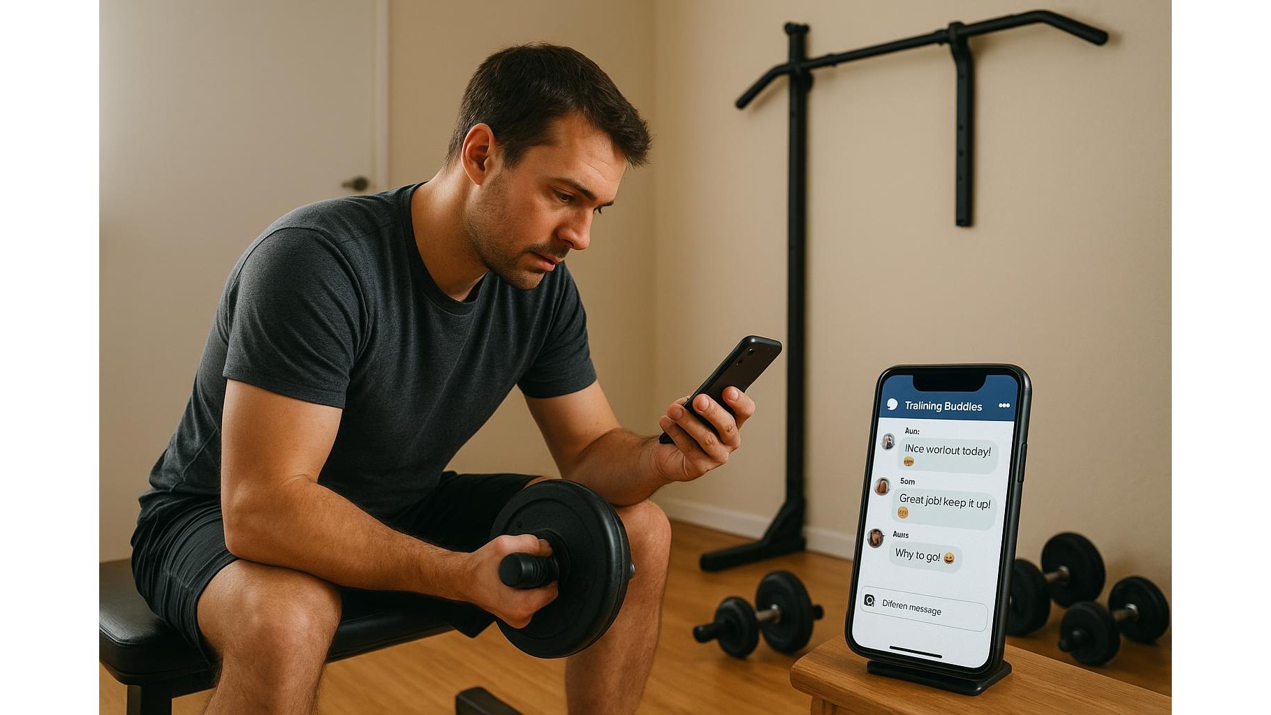 Using group chats and online communities to stay consistent with your home workouts