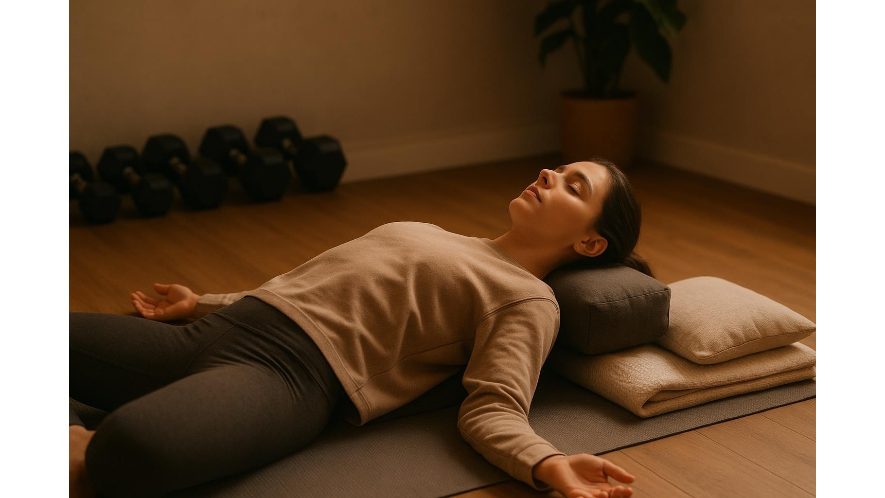 Passive recovery setups with bolsters and cushions: create a restorative corner in your home gym
