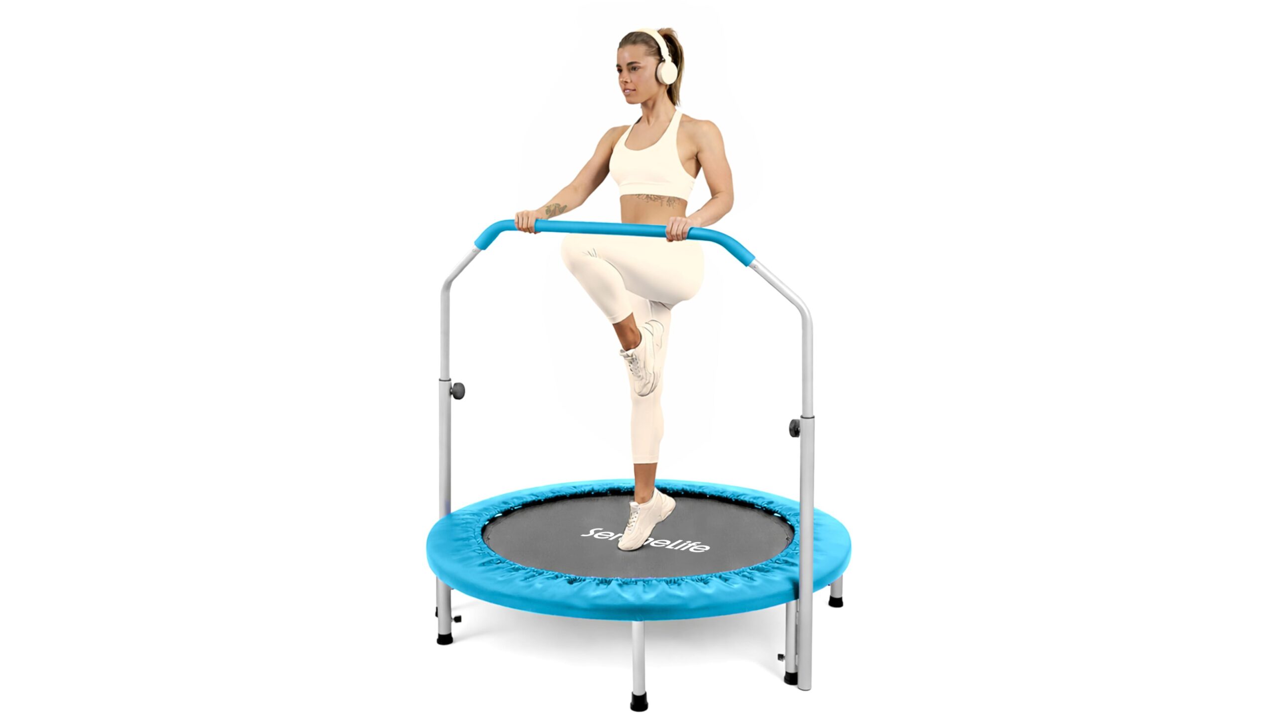 SereneLife foldable trampoline, mini rebounder for fun cardio at a top Amazon price