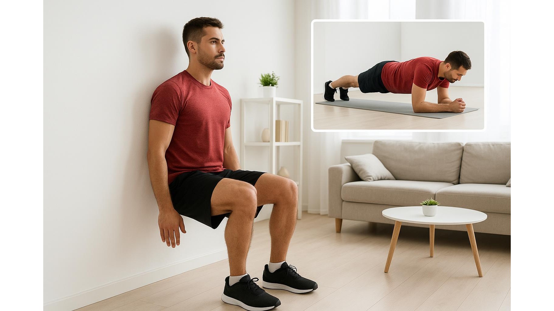 Four-week wall-sit and plank challenge for home athletes with zero equipment