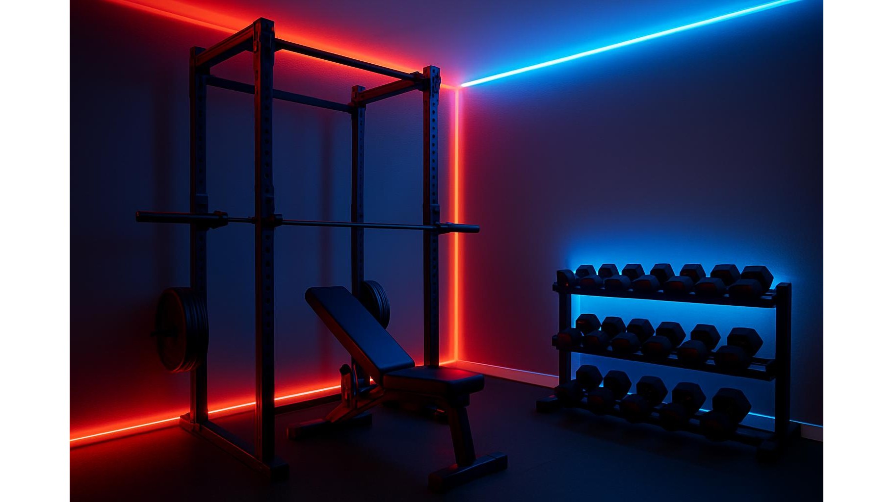 Using smart LED strips to create a motivating atmosphere in your home gym