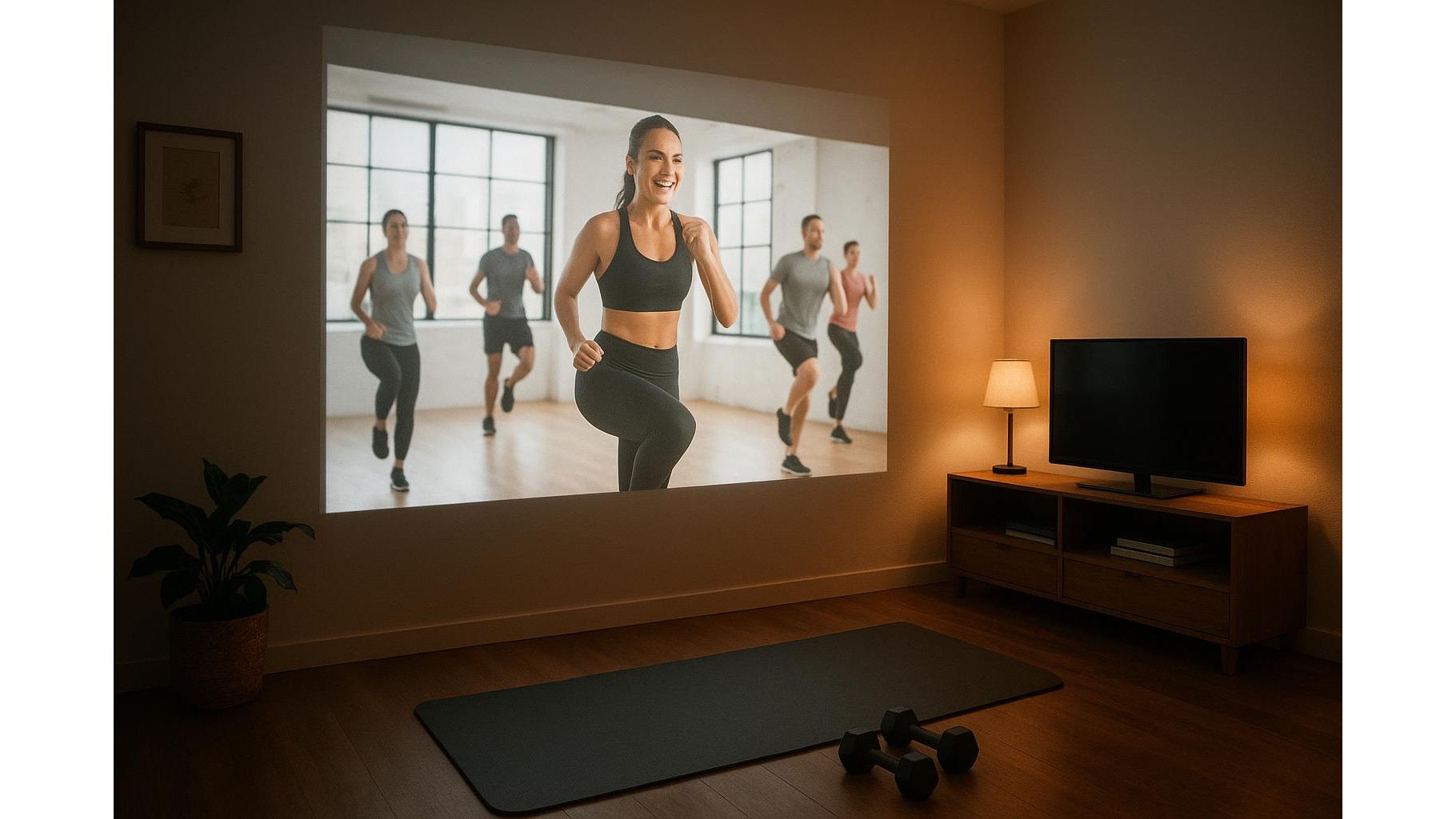 How to use a budget projector as your main home workout screen