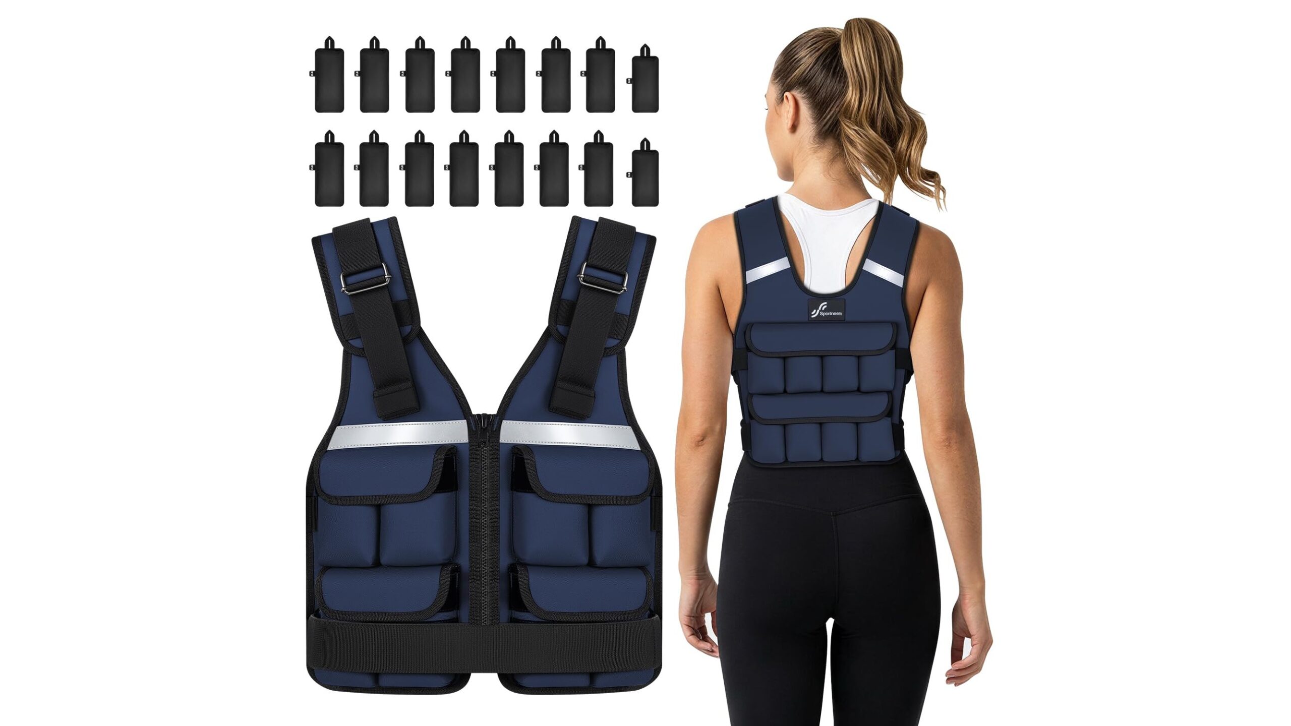 Sportneer adjustable weighted vest, from light to heavy in seconds for home strength and cardio