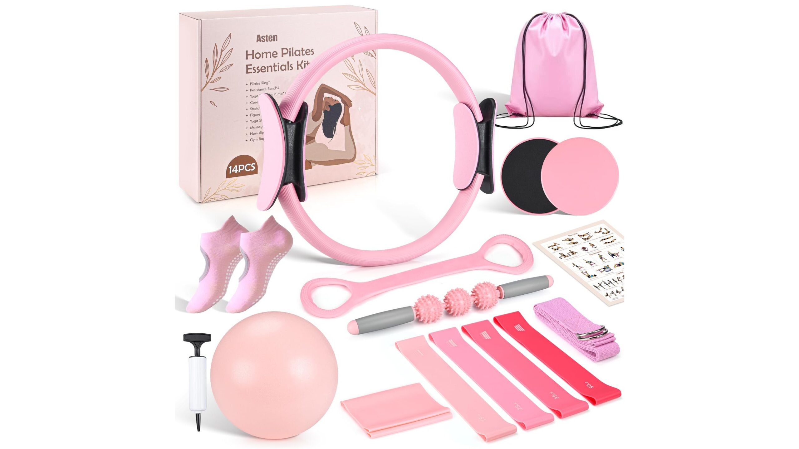 Kit Asten home pilates per principianti, set completo per tonificarsi nel proprio soggiorno