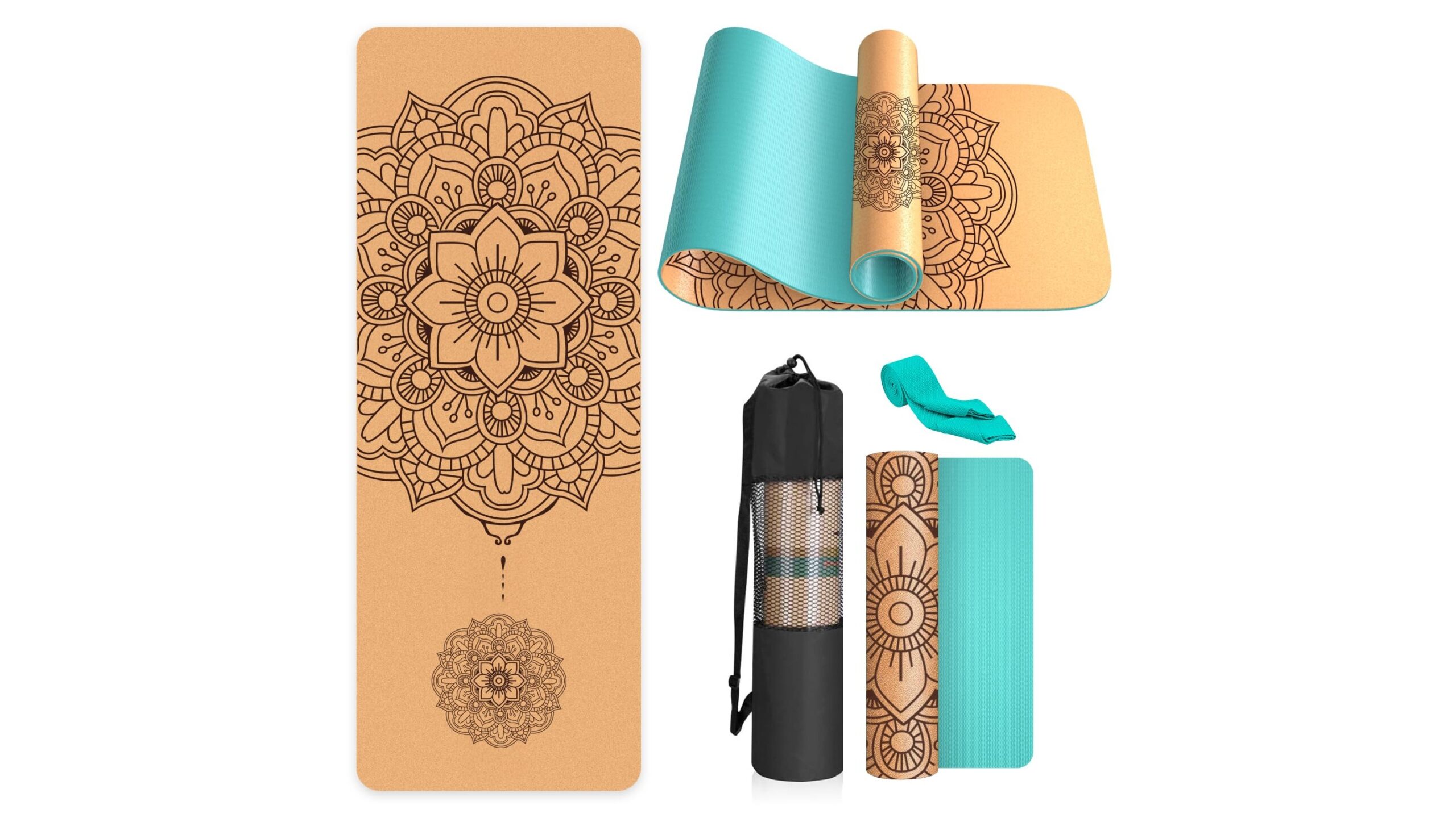 Tappetino yoga in sughero Haninj, opzione eco-friendly e antiscivolo per allenarsi a casa