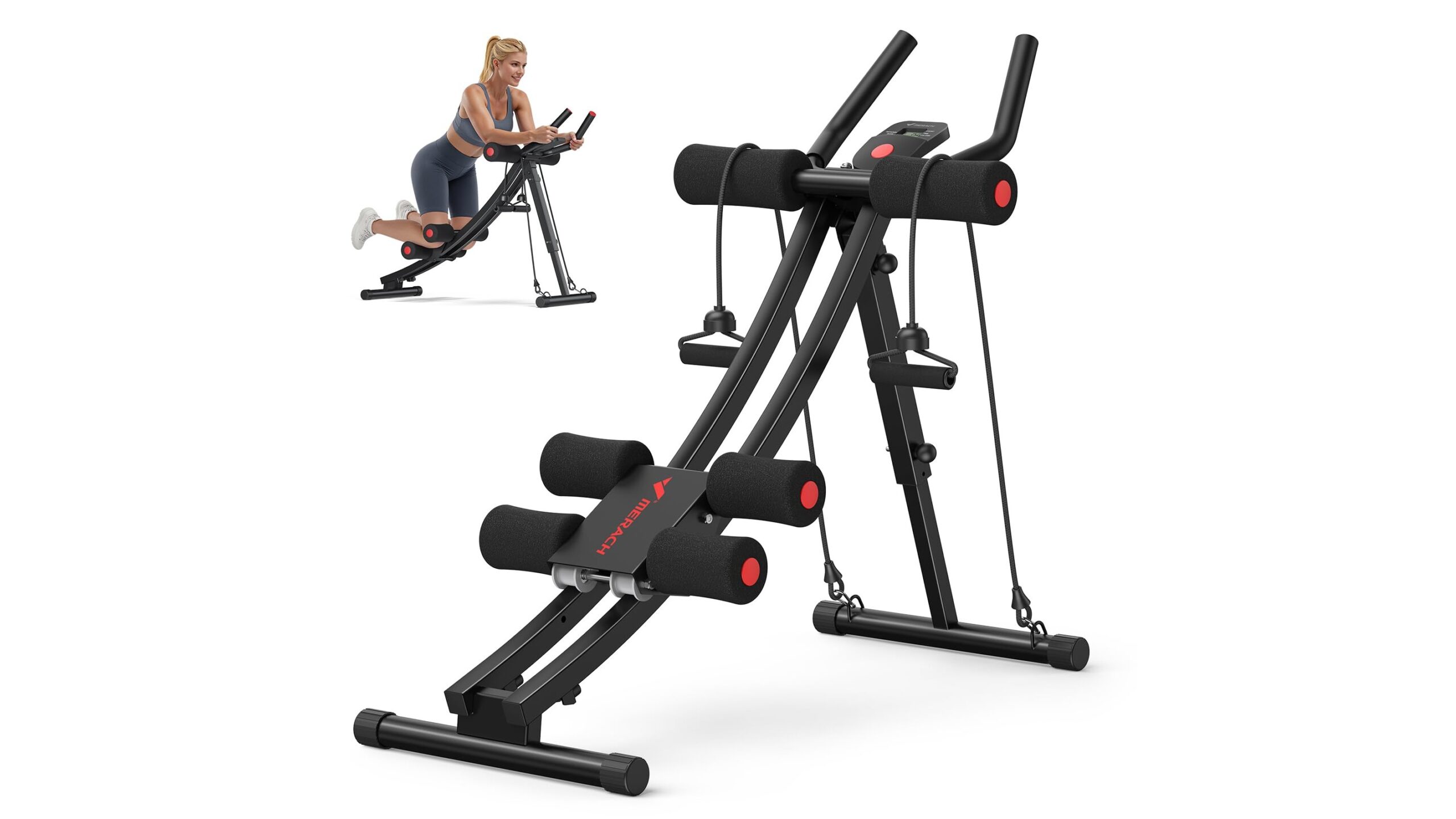 MERACH dual track ab machine, trainer pieghevole per addominali e full body a un prezzo top