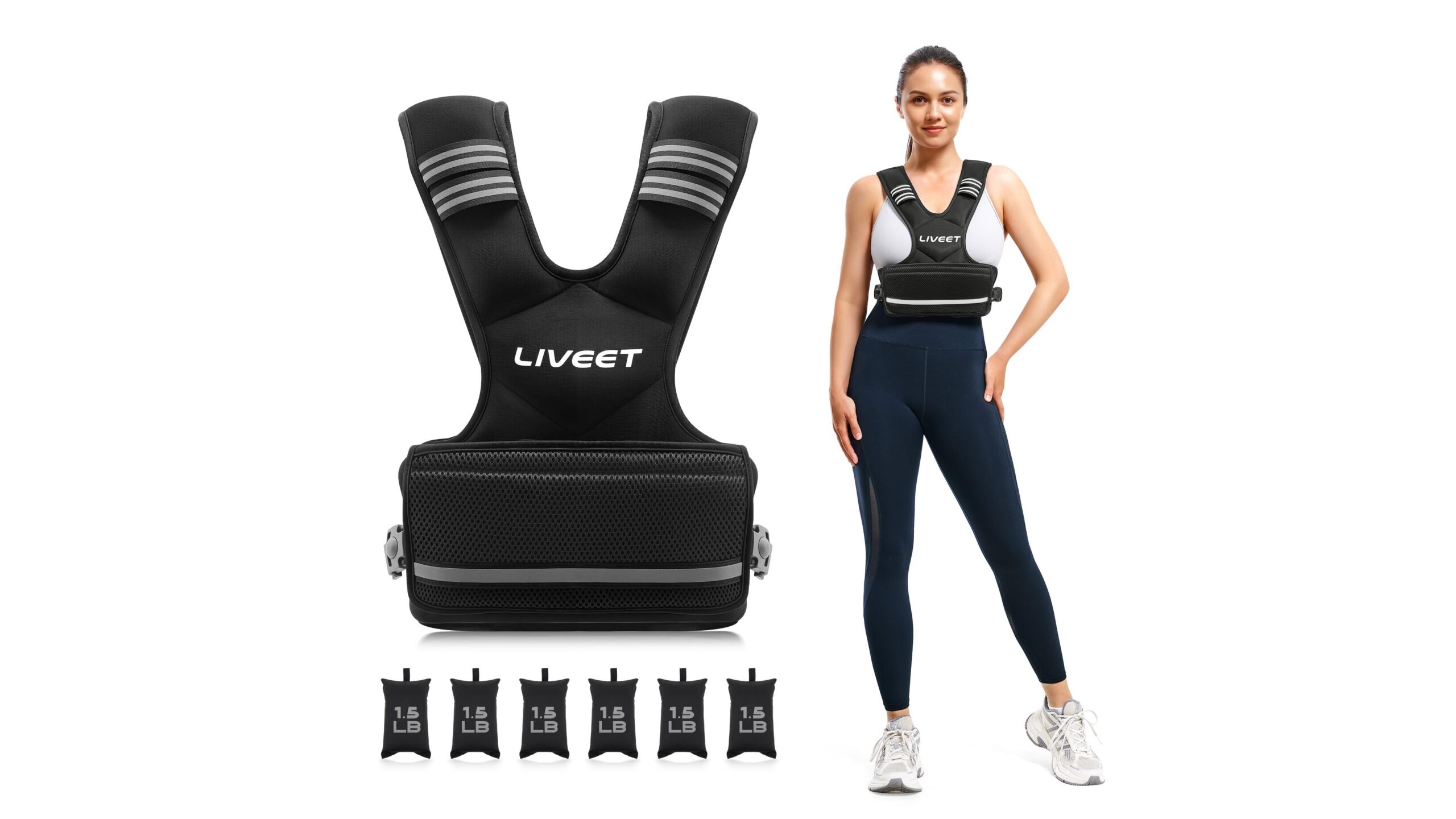 Liveet adjustable weighted vest for beginners, ideal for progressive home workouts on Amazon