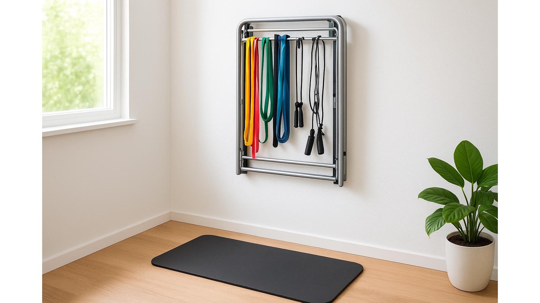 How to choose a foldable wall rack for resistance bands and light home gym accessories