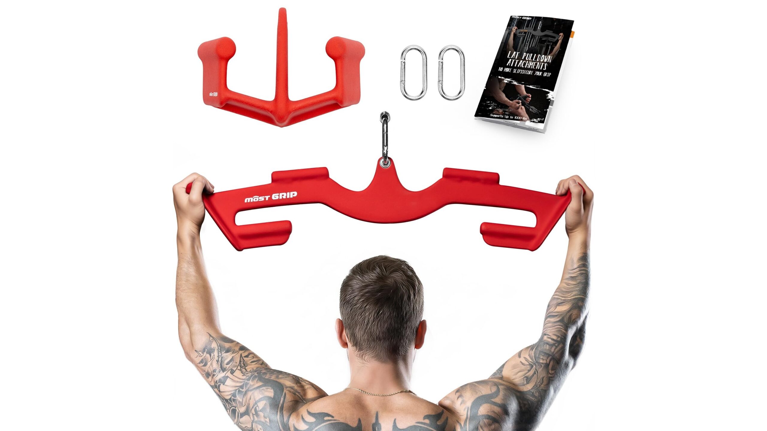 MOST GRIP lat pull down bars set, a complete back training upgrade for your home cable machine