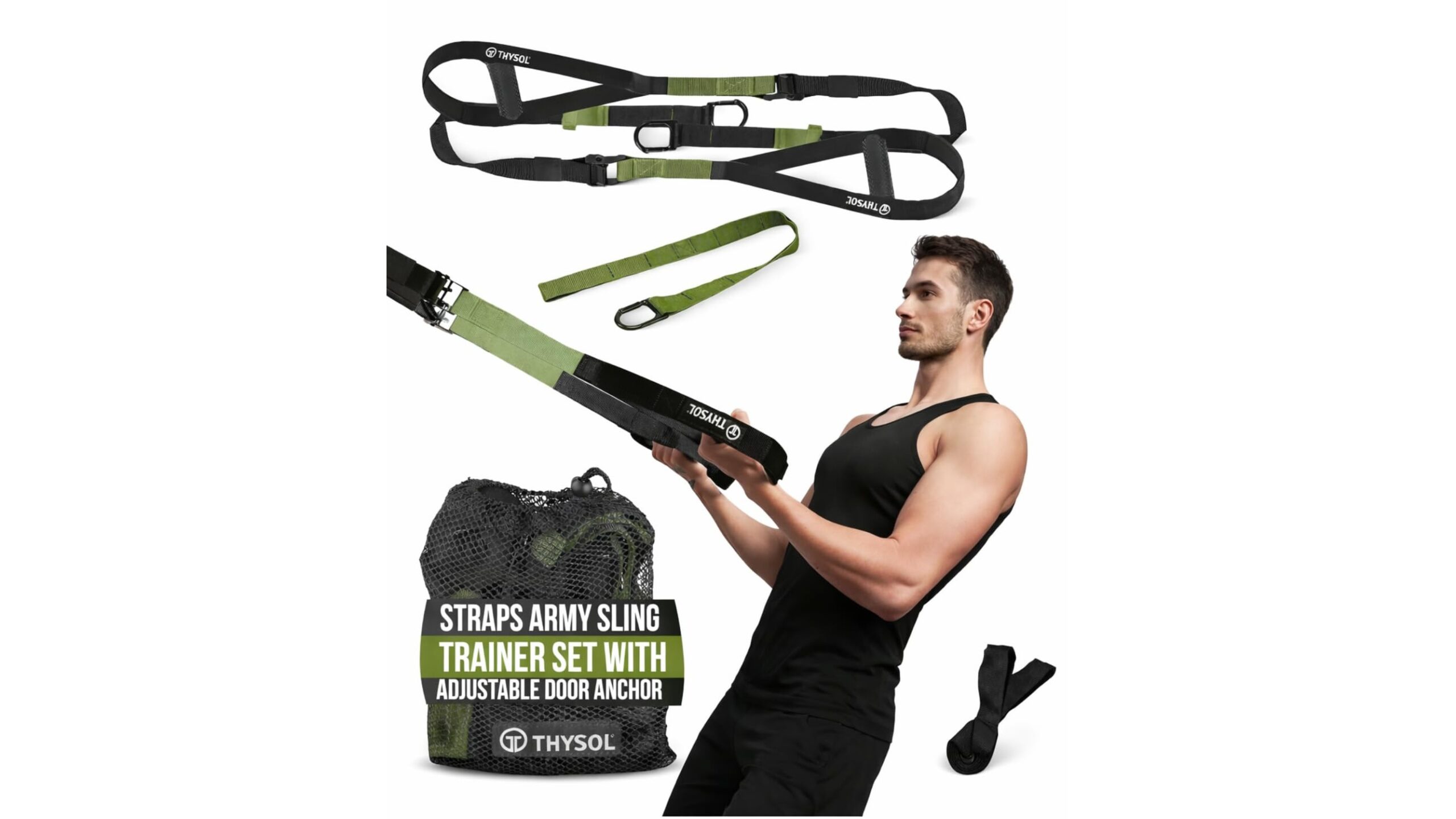 THYSOL suspension trainer in offerta su Amazon: portable straps that turn any room into a gym