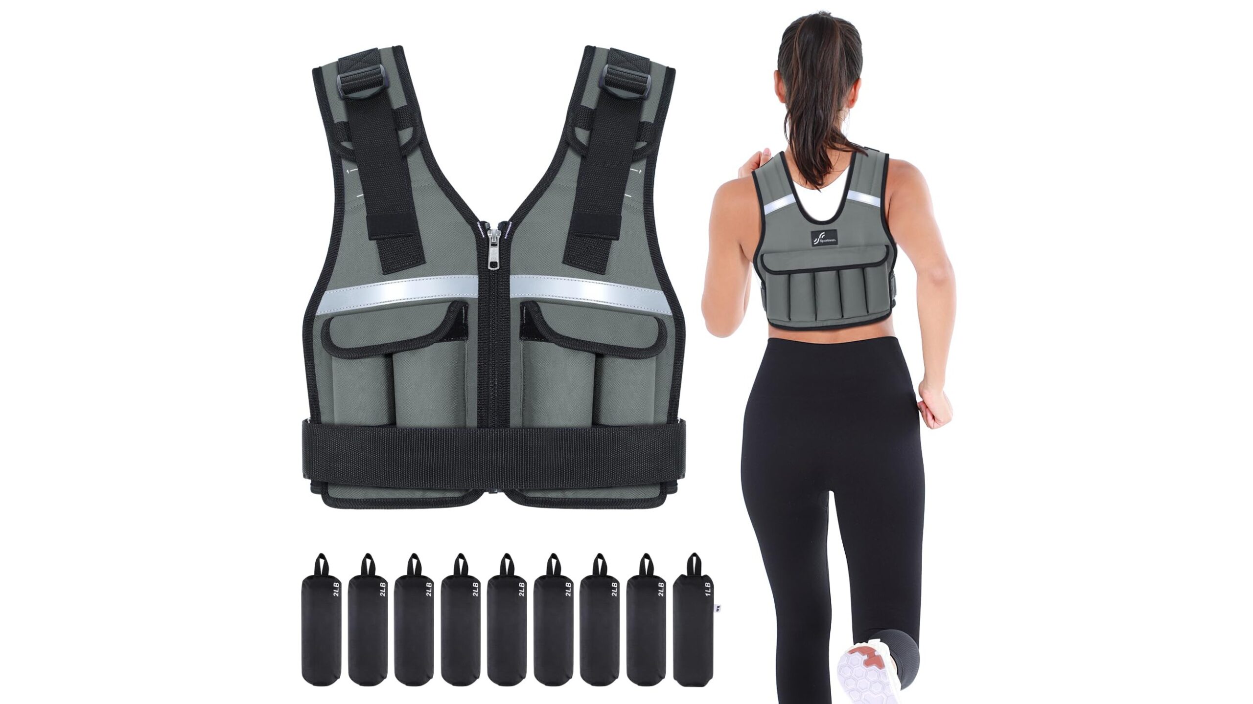 Sportneer adjustable weighted vest, from light to heavy in seconds for home workouts