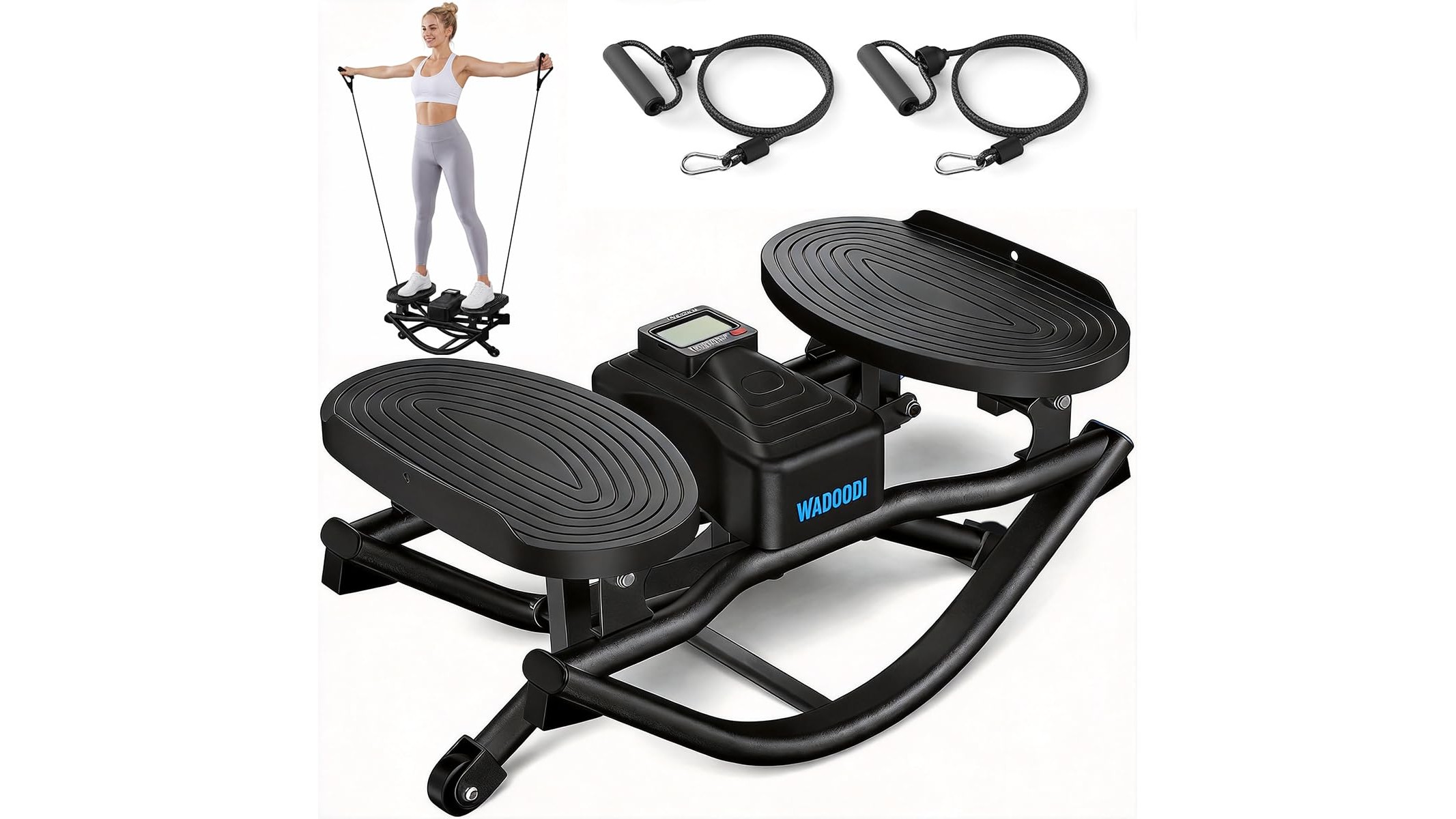 WADOODI mini stepper for home exercise, compact stair machine ideal for apartment cardio