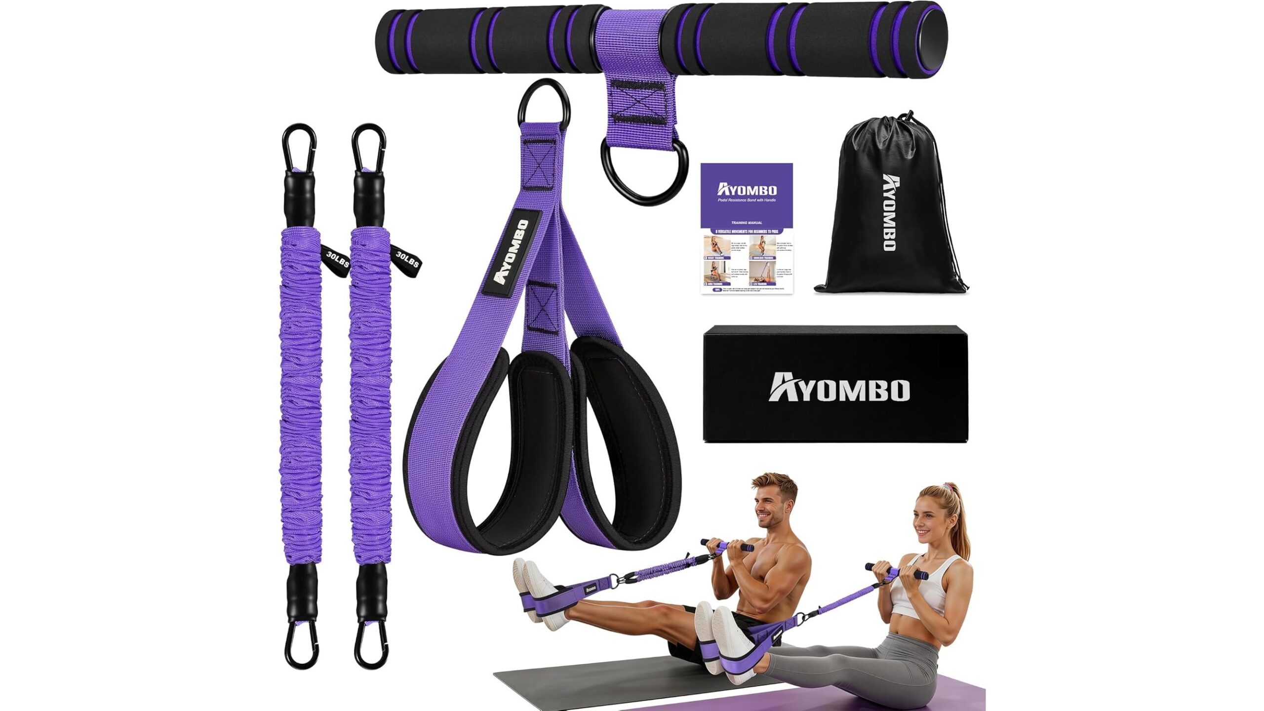 Ayombo pedal resistance band regolabile, soluzione economica per un full body workout casalingo