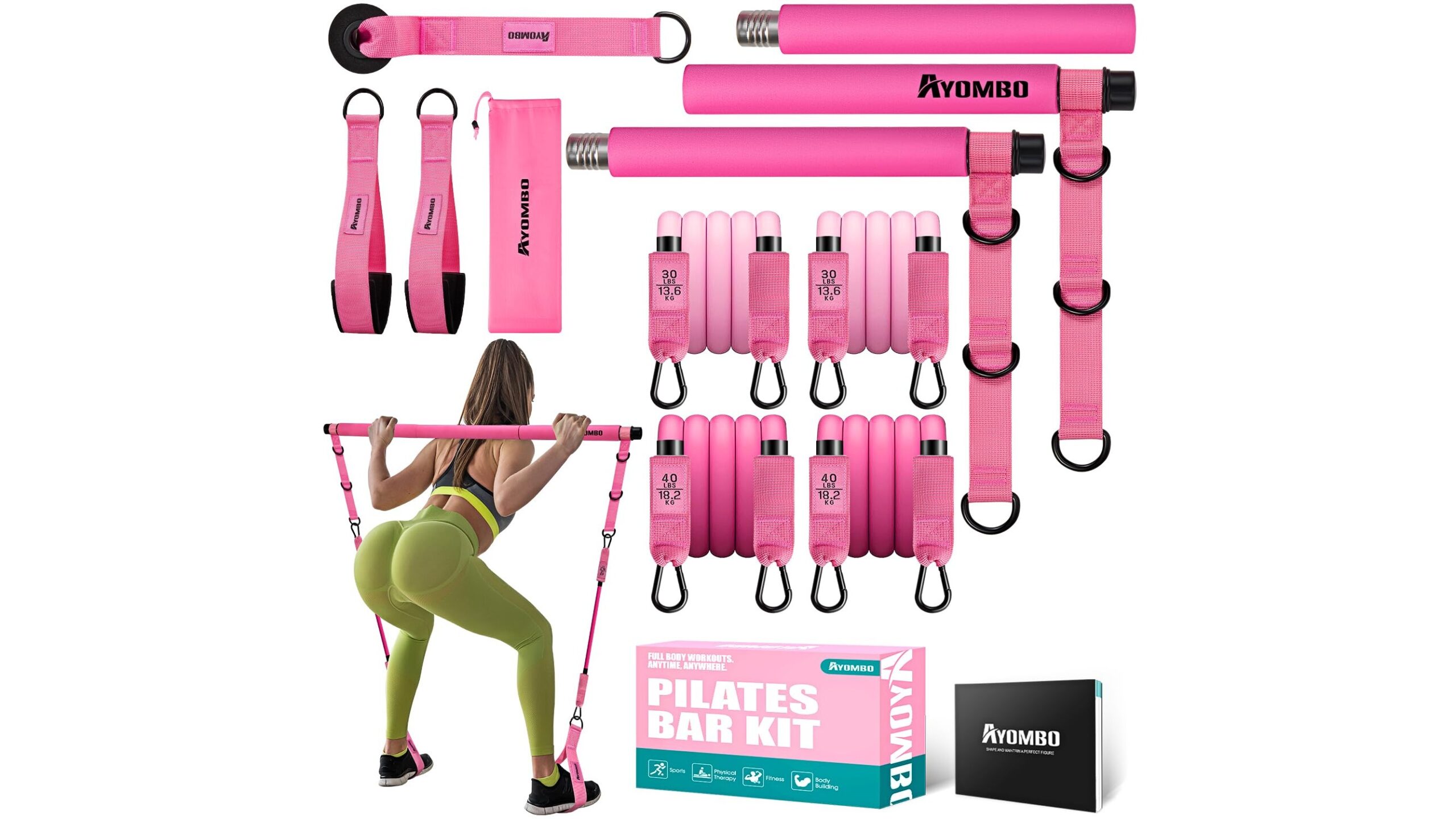 Pilates bar kit with resistance bands, a portable studio for home strength and mobility
