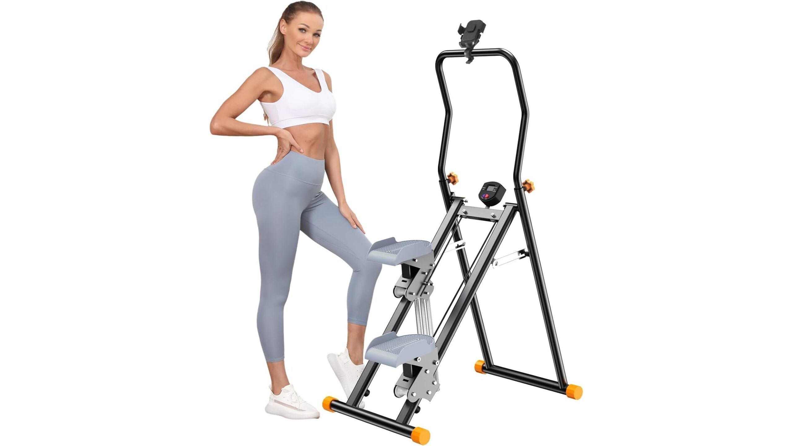 Stair stepper vertical climber pieghevole, macchina 2-in-1 per gambe e cardio intenso in casa