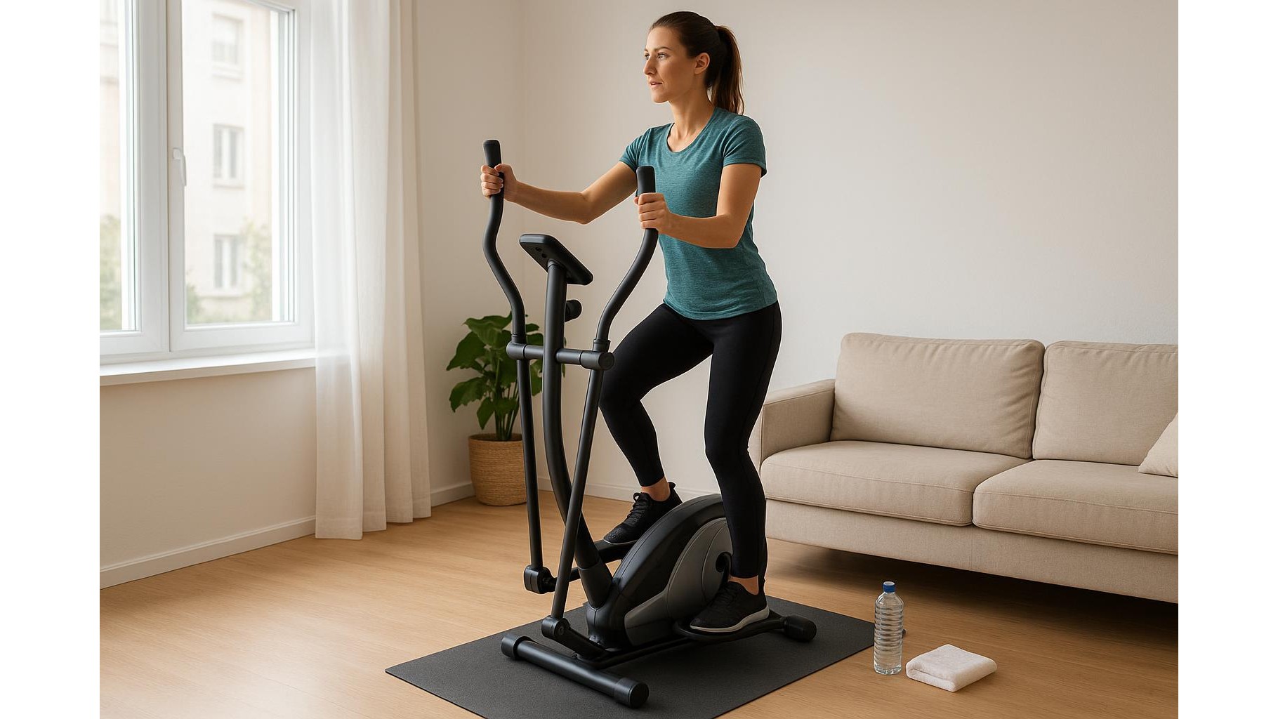 Upper-body cardio at home: how to choose an elliptical with moving arms for small spaces