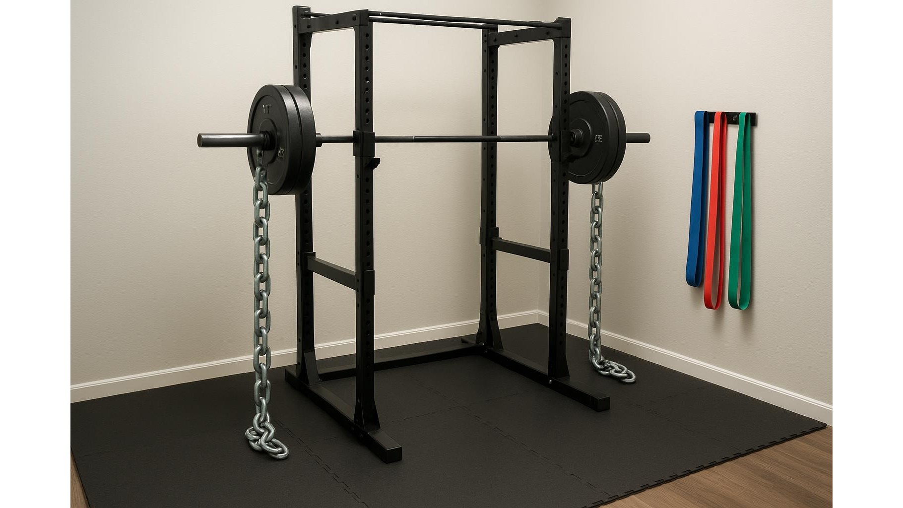 How to use chains and resistance bands safely with a barbell in your home gym