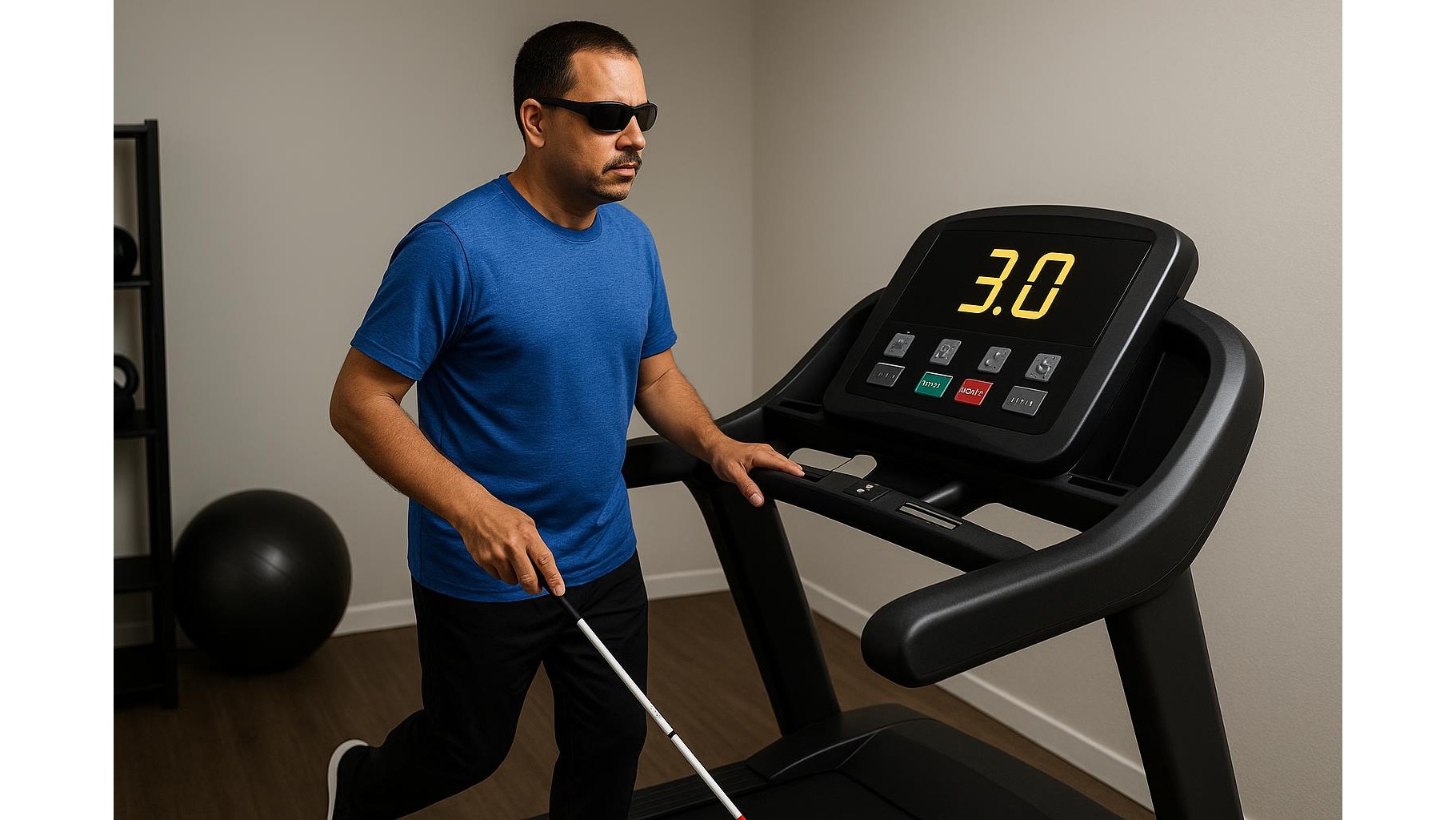 Cardio machines for low-vision athletes at home: display, audio and safety features to look for