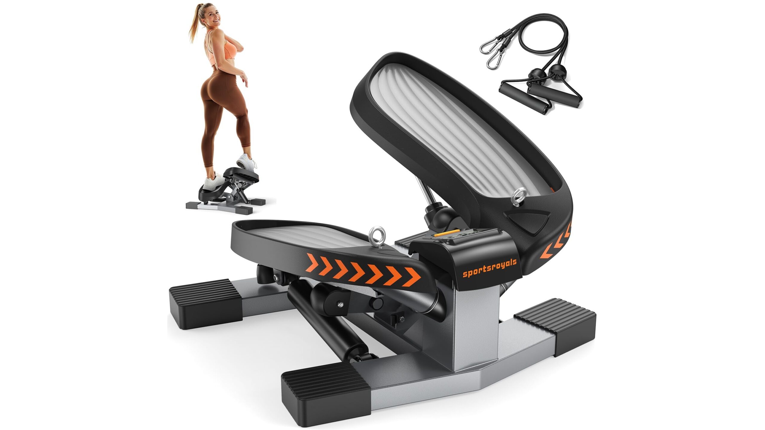 Sportsroyals twist stepper with bands: vertical cardio and toning for tiny home spaces on Amazon