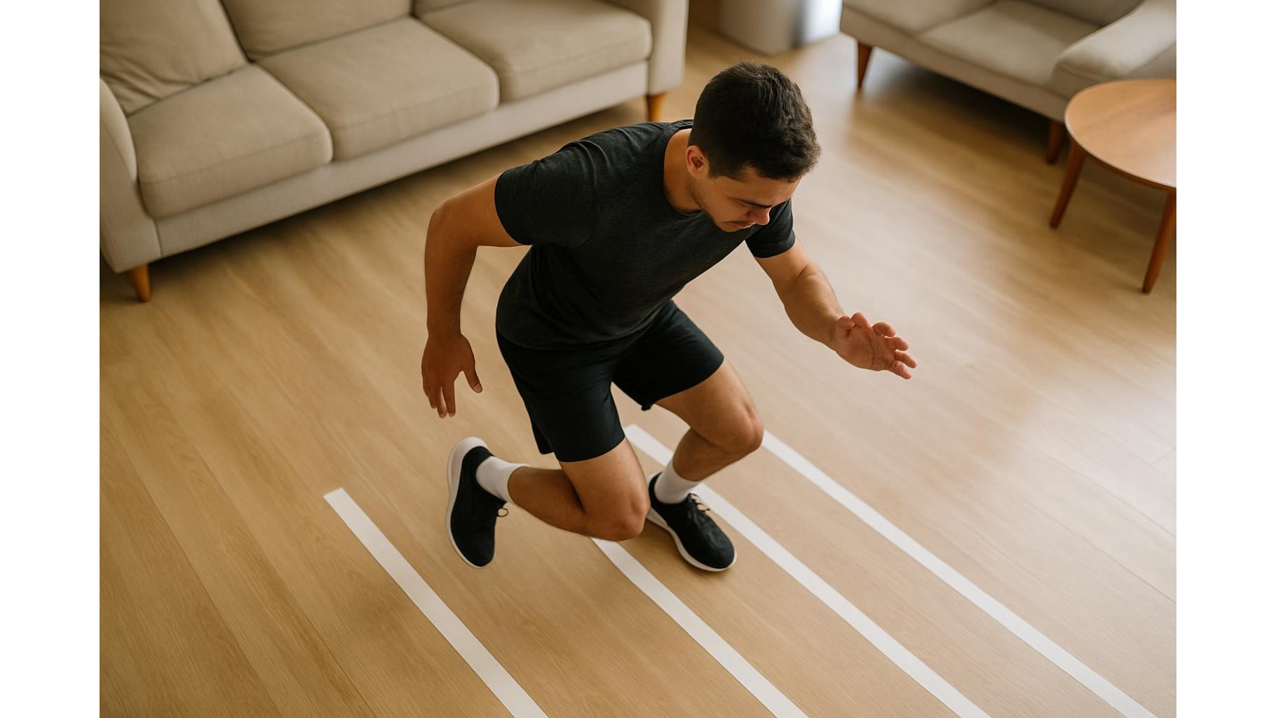 Agility lines at home: 30-minute footwork and coordination workout using only tape and bodyweight