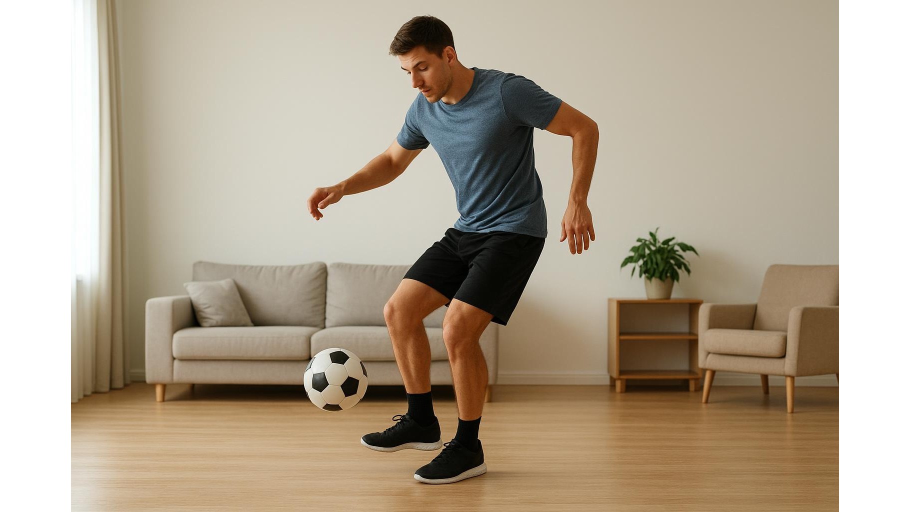 Home coordination booster: 30-minute soccer ball workout for balance, agility and cardio