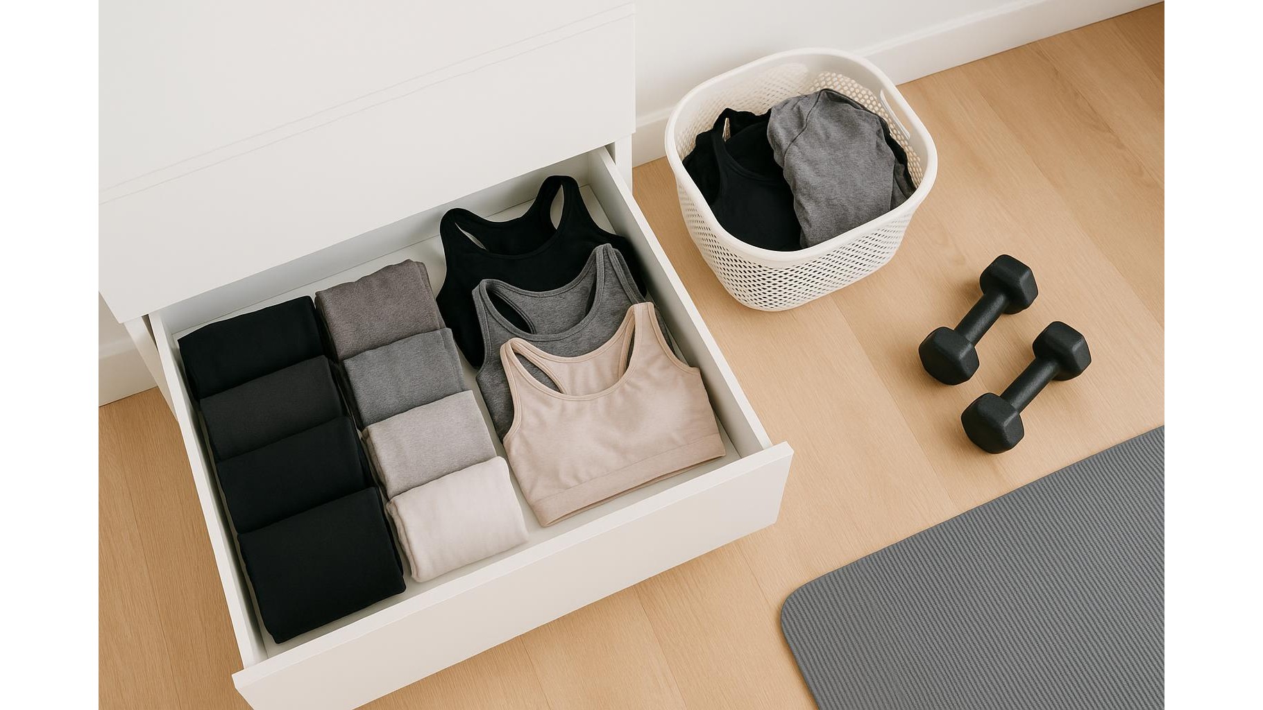 How to organise and rotate your home workout clothes so you always have a fresh outfit ready