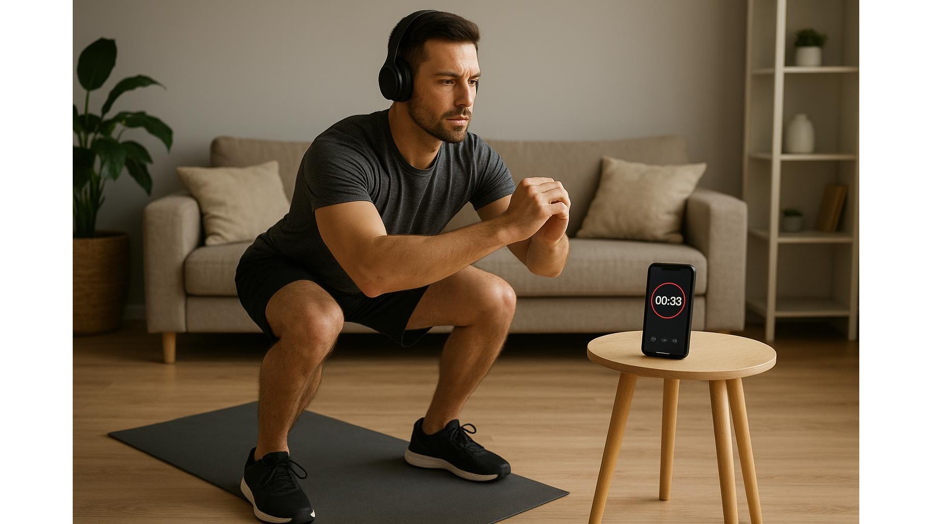 How to use simple interval beeper apps with Bluetooth headphones for hands-free home workouts