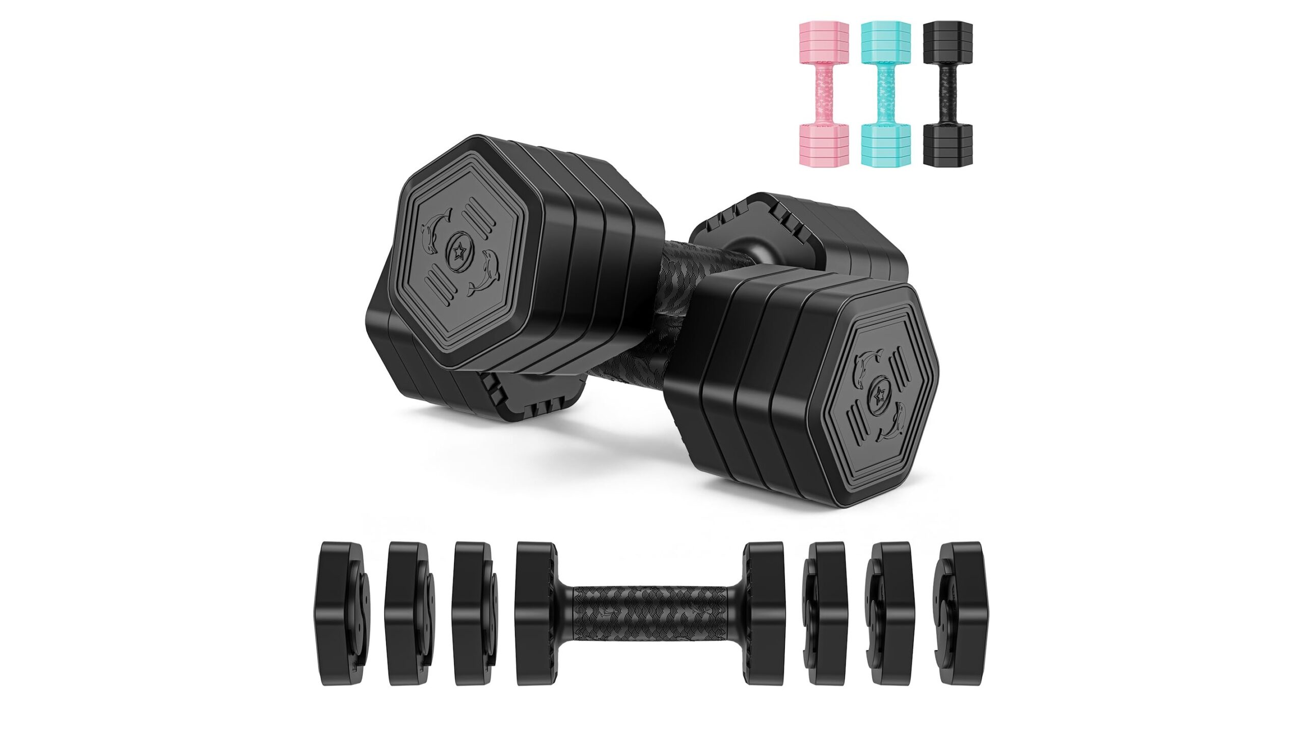 Dripex adjustable dumbbell set, 4‑in‑1 weights for home training with a smart Amazon deal