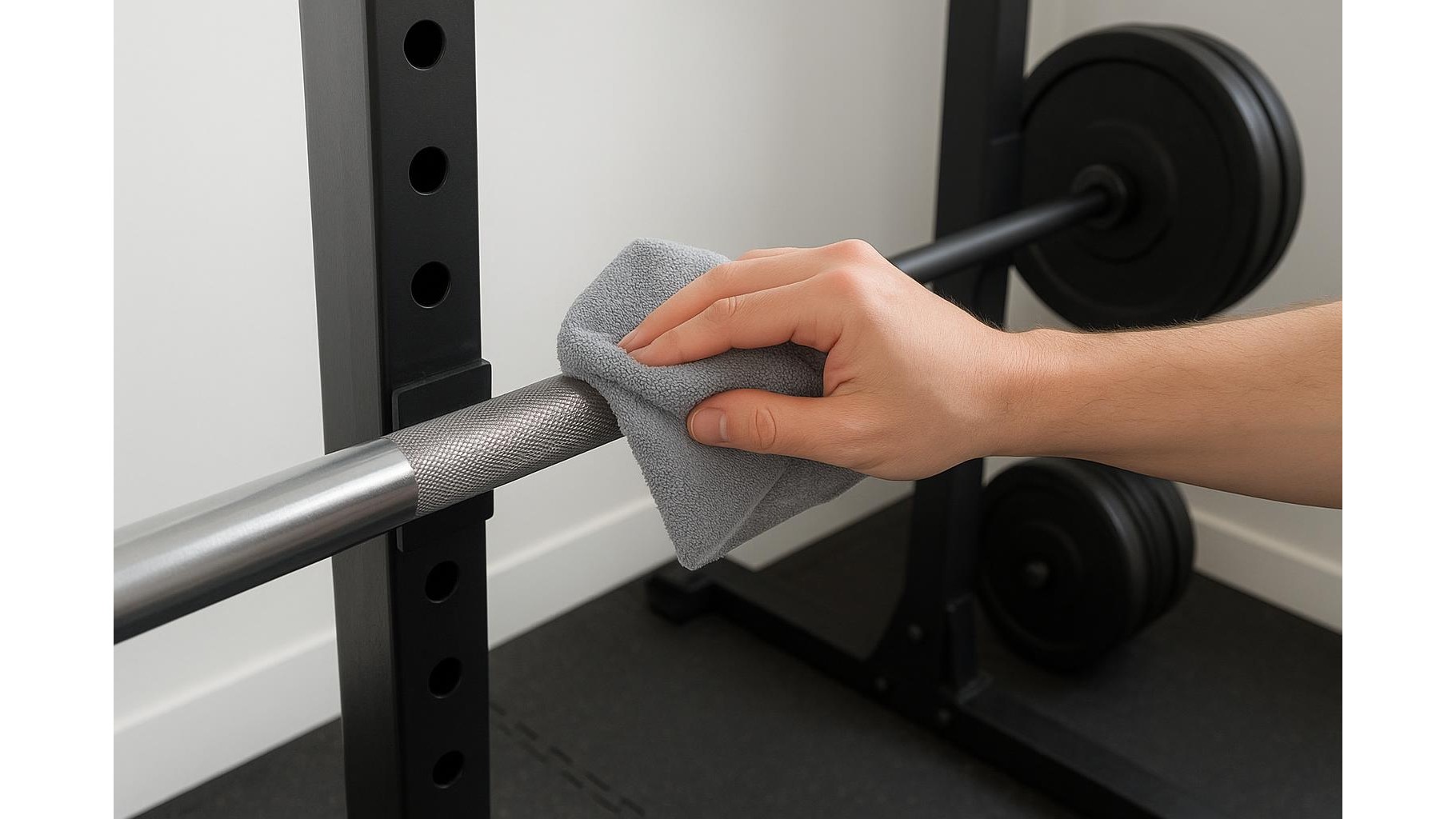 How to maintain barbells and weight plates in a home gym so they do not rust or chip