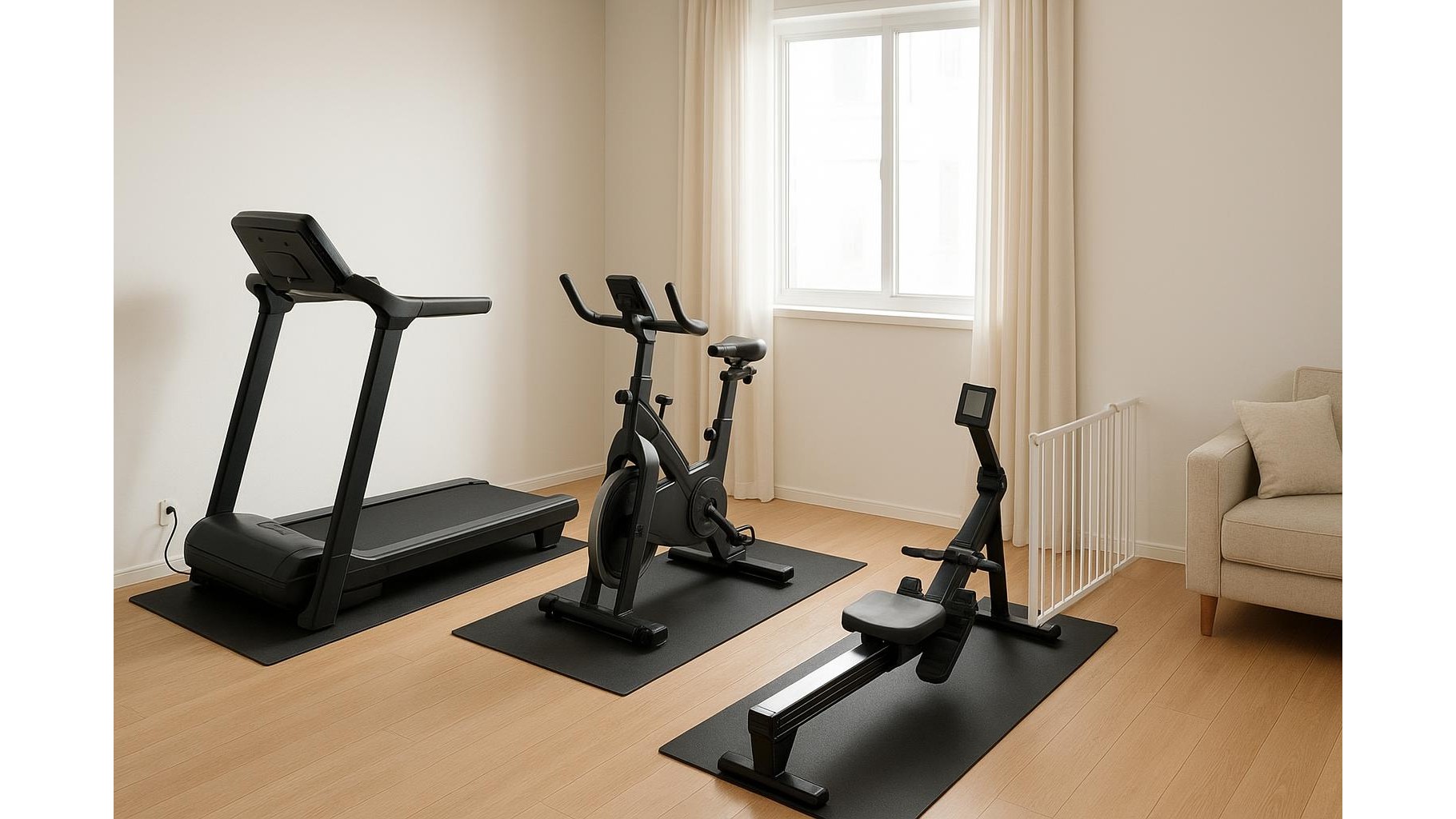 Home cardio safety: how to set up emergency stops and safe zones around treadmills, bikes and rowers