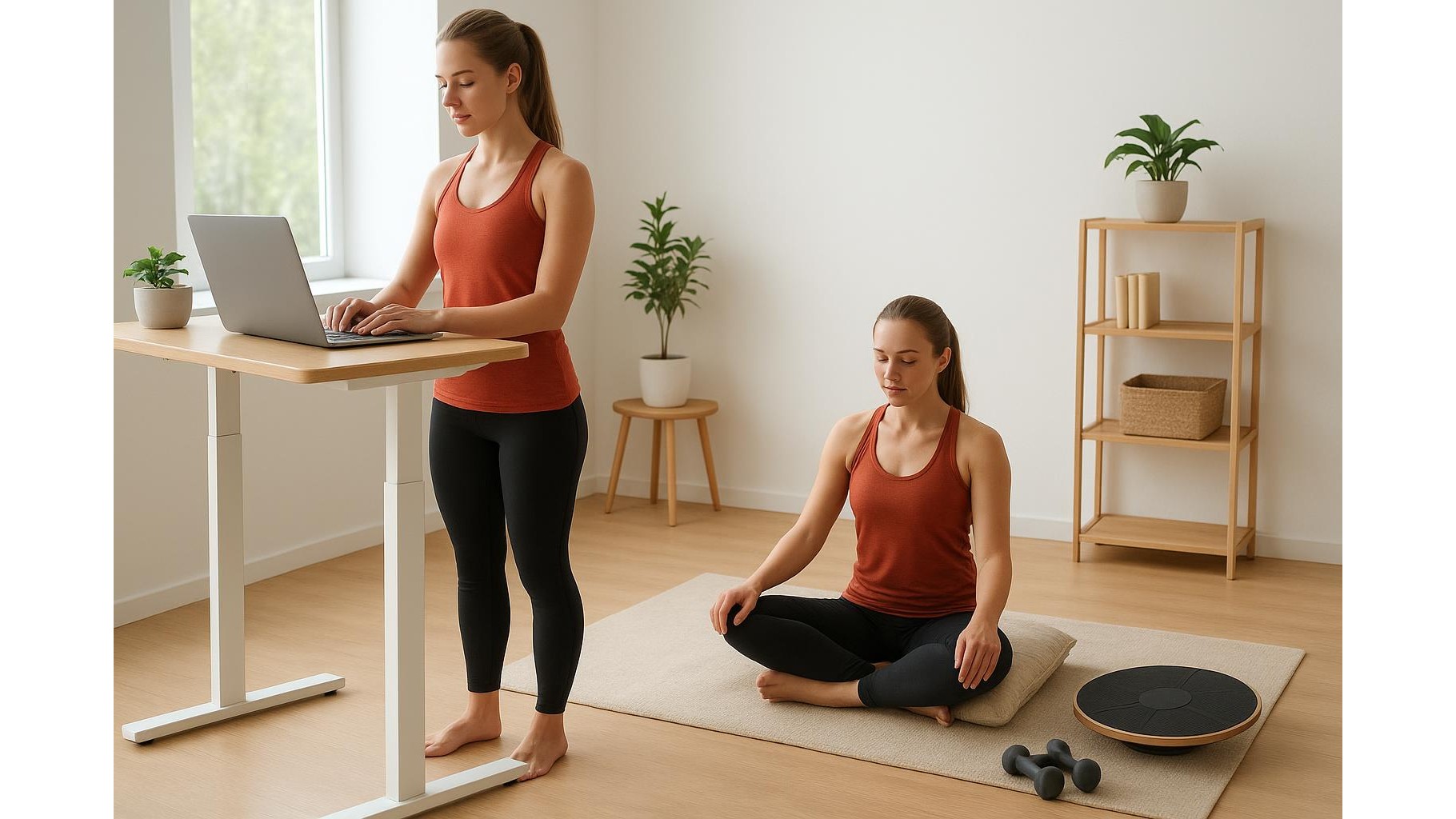 Alternating floor sitting and standing desks at home: a recovery‑friendly way to organize your day around workouts
