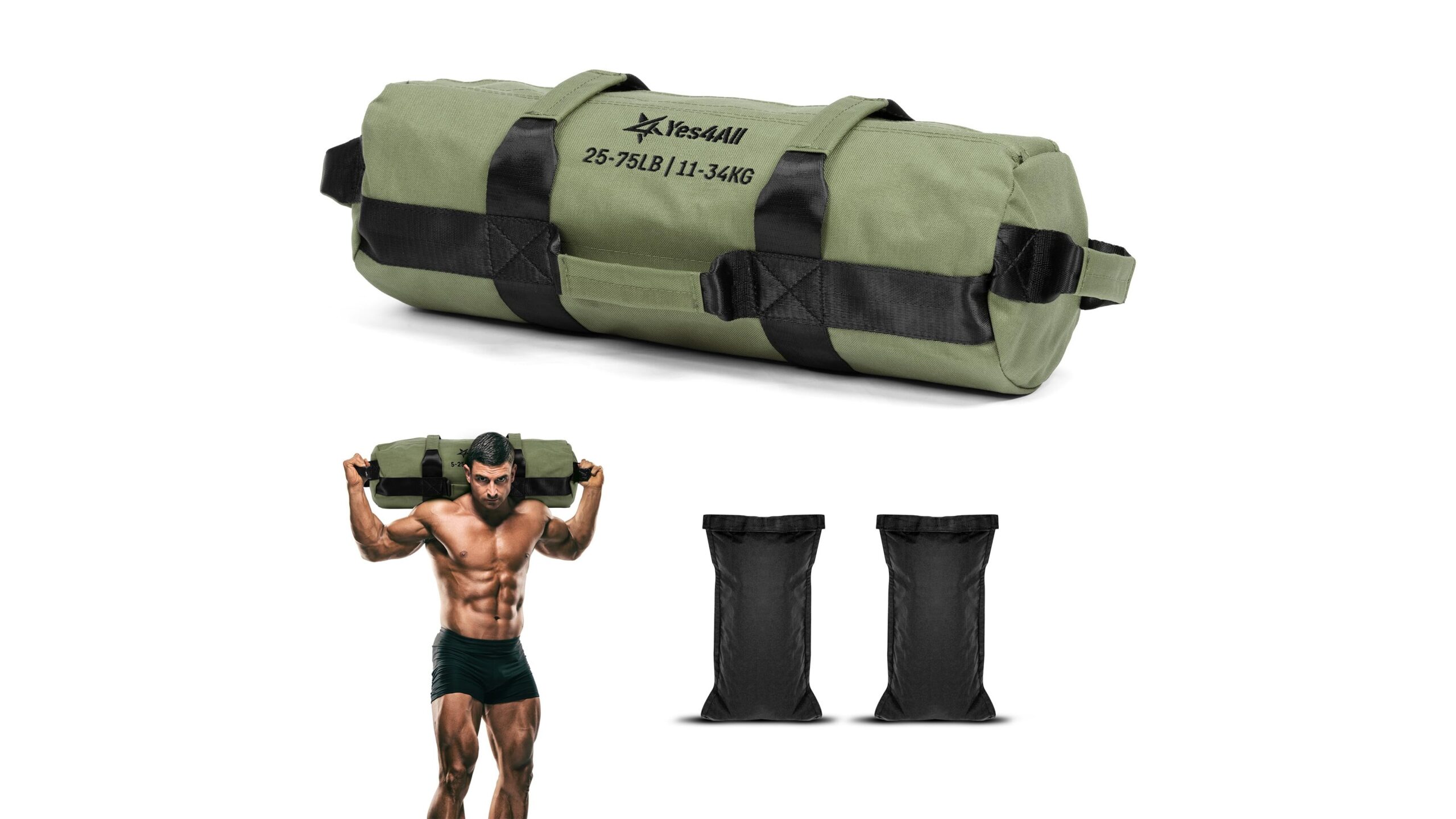 Yes4All power sandbag, a versatile unfilled weight bag for custom home workouts on Amazon