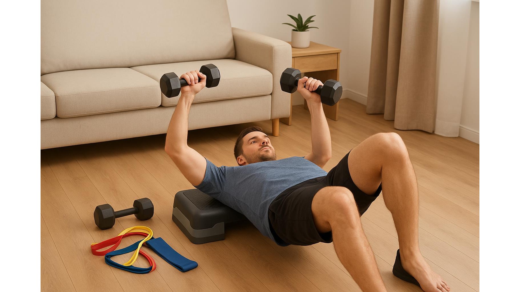 How to turn a basic aerobic step into a full mini strength station at home