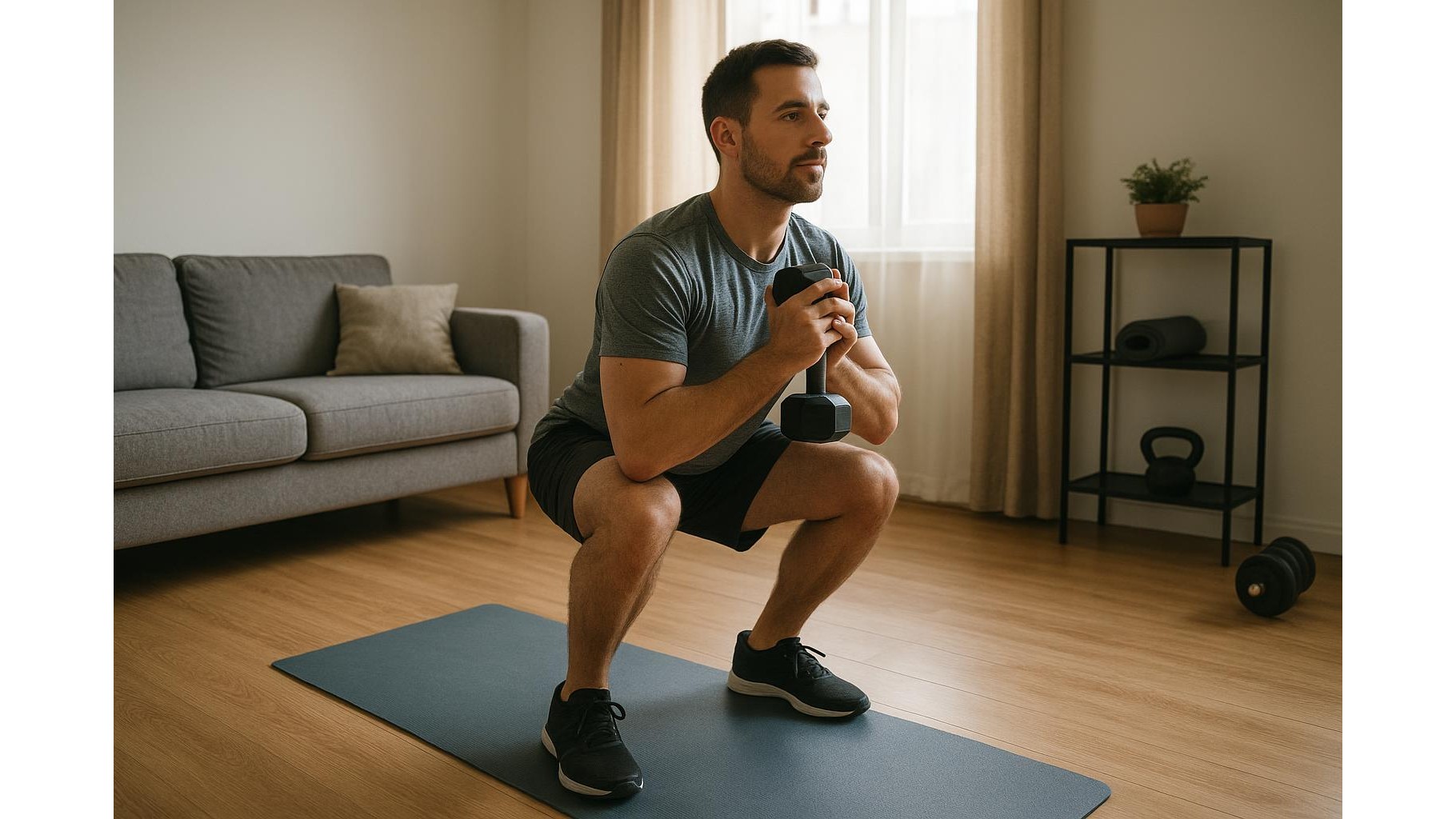 Full body ladder workout for home: 25-minute routine with dumbbells and floor only