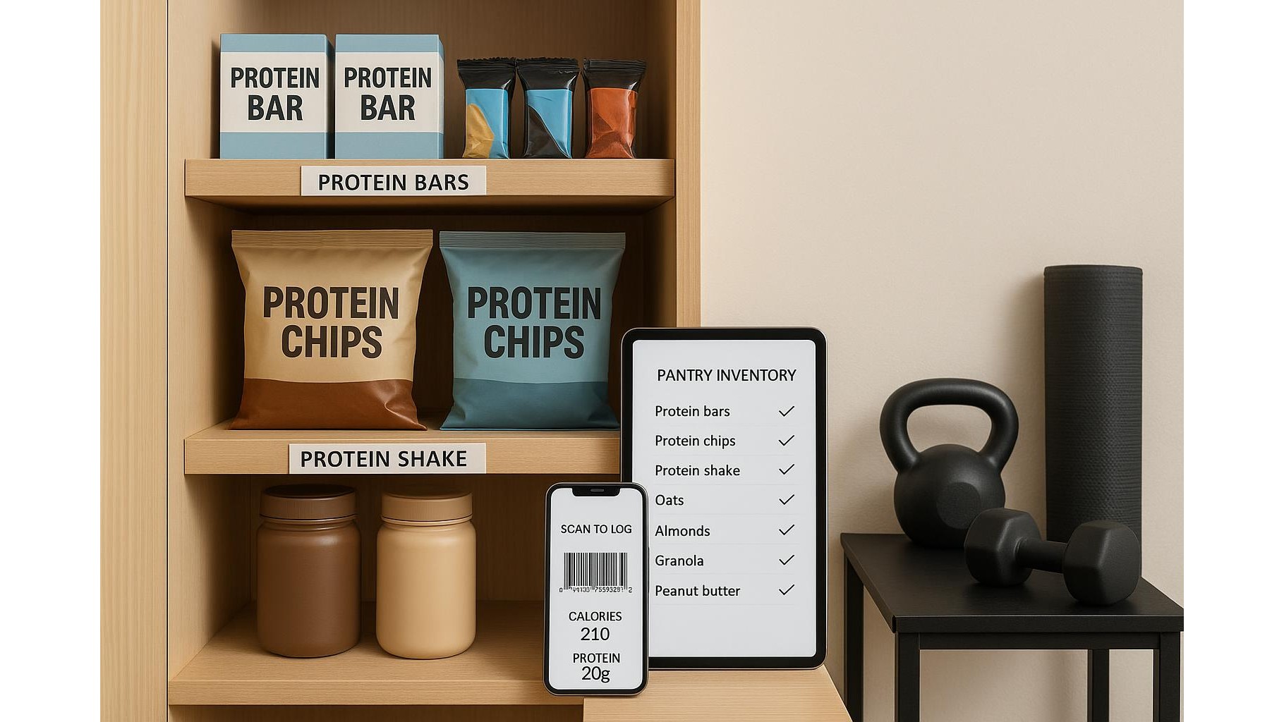 Using pantry and barcode apps to keep your home workout snacks under control