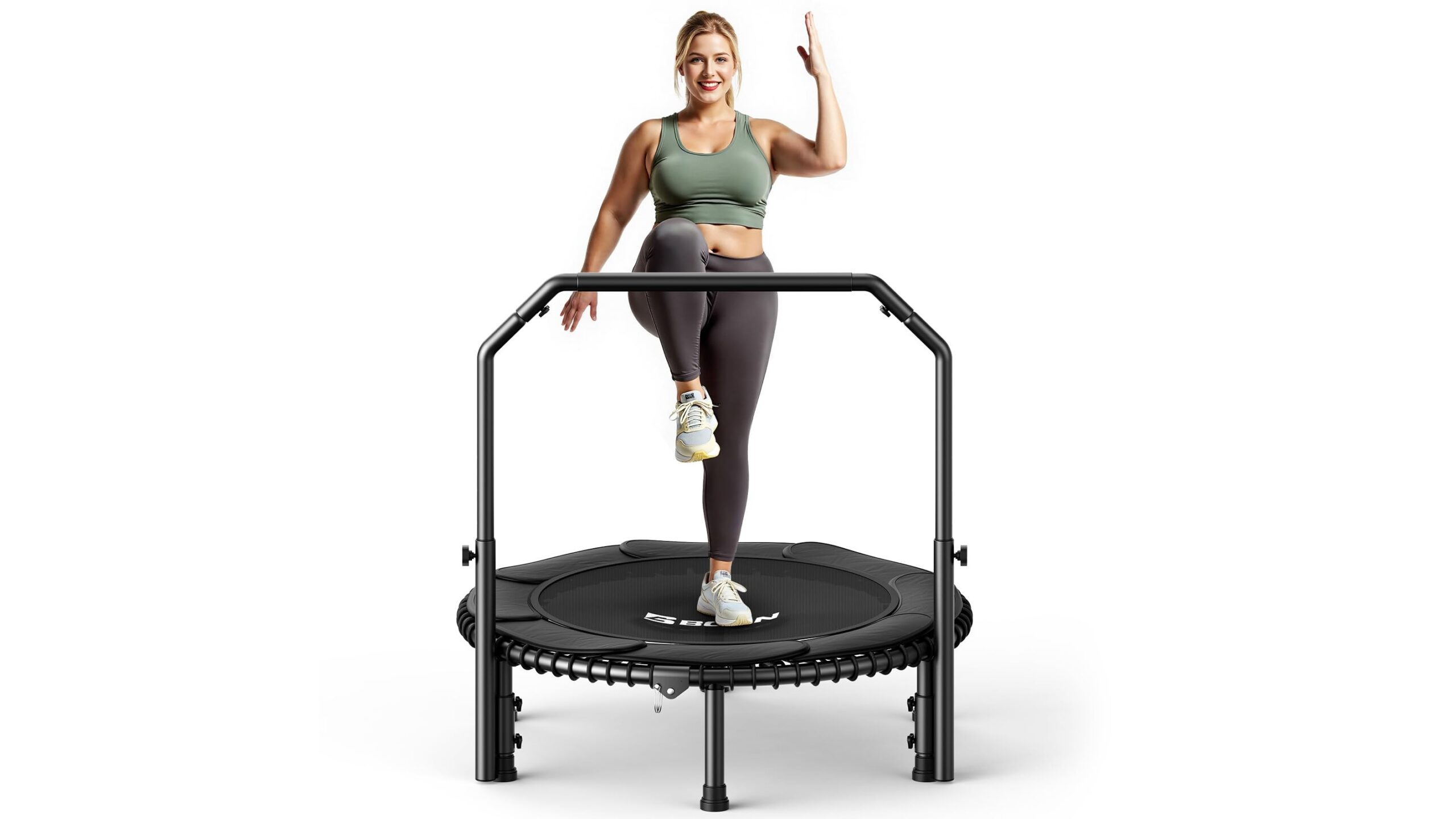 BCAN foldable mini trampoline for adults, indoor cardio rebounder in promo su Amazon