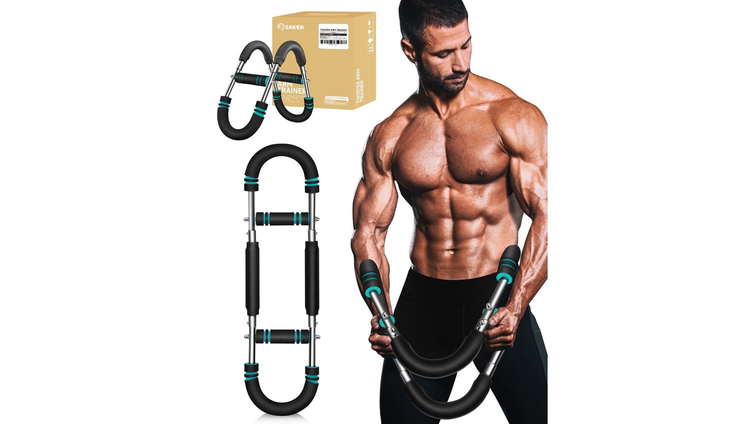 Saker twister arm trainer, compact upper body strength tool for your home gym