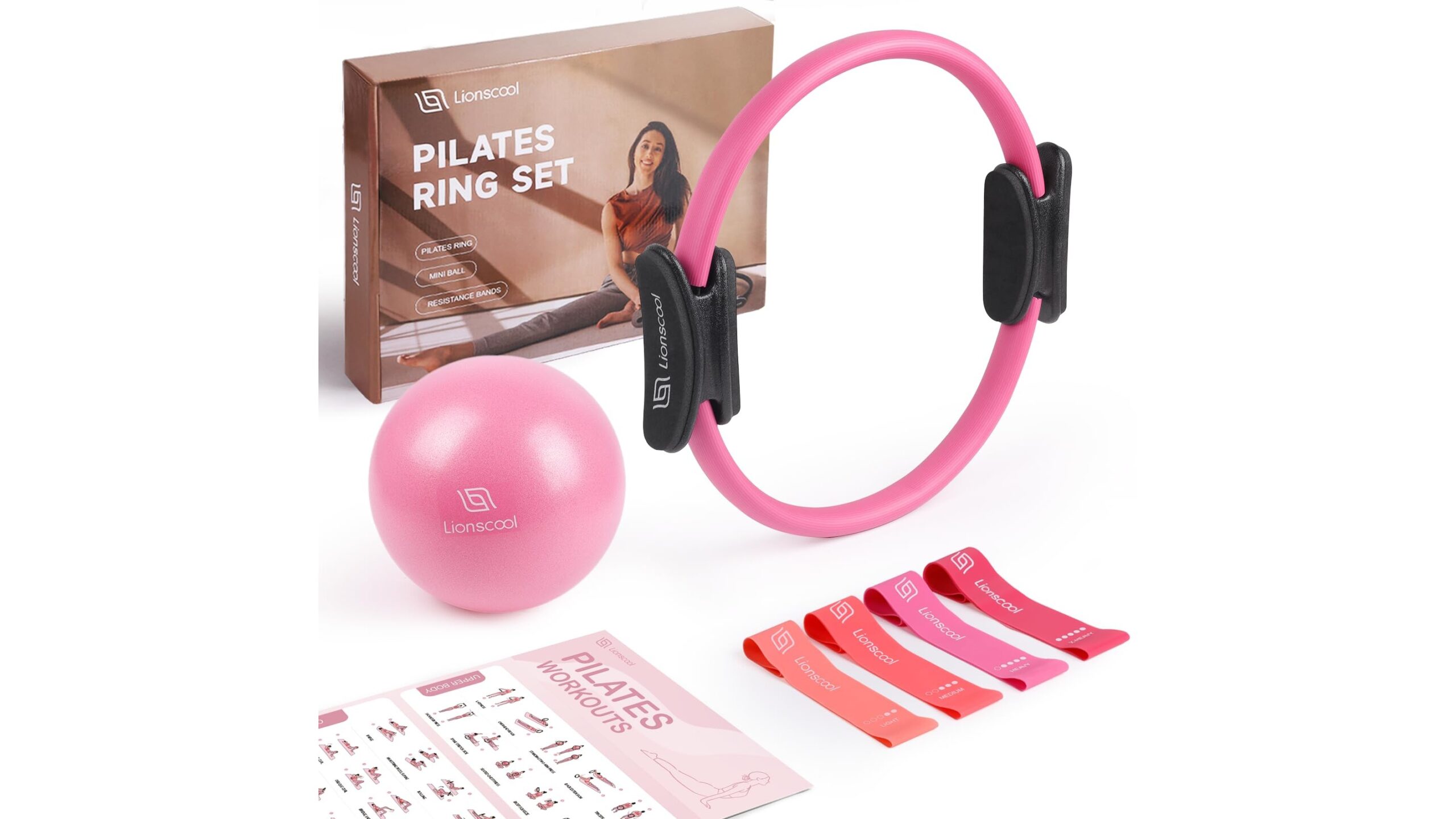 LIONSCOOL pilates ring set, complete home kit for core and posture with an excellent Amazon price
