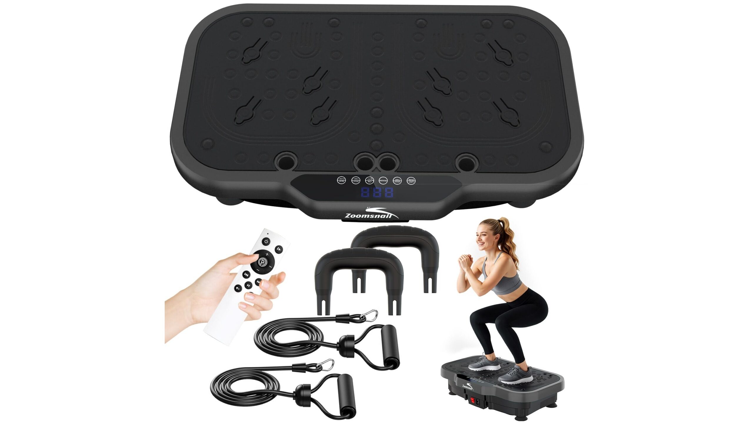 Vibration plate con maniglie e 200 livelli di velocità, piattaforma ideale per home workout guidati