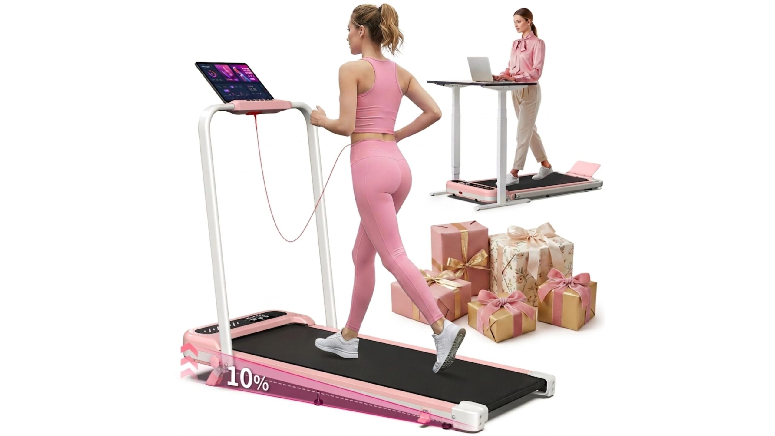 Cardirun walking pad with incline, 6-in-1 foldable treadmill for serious home cardio on Amazon