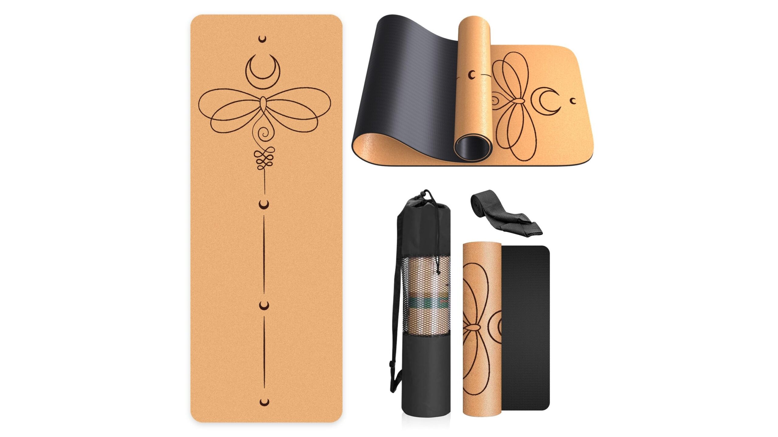 Eco-friendly cork yoga mat by BAGAIL, non-slip home training mat now on Amazon
